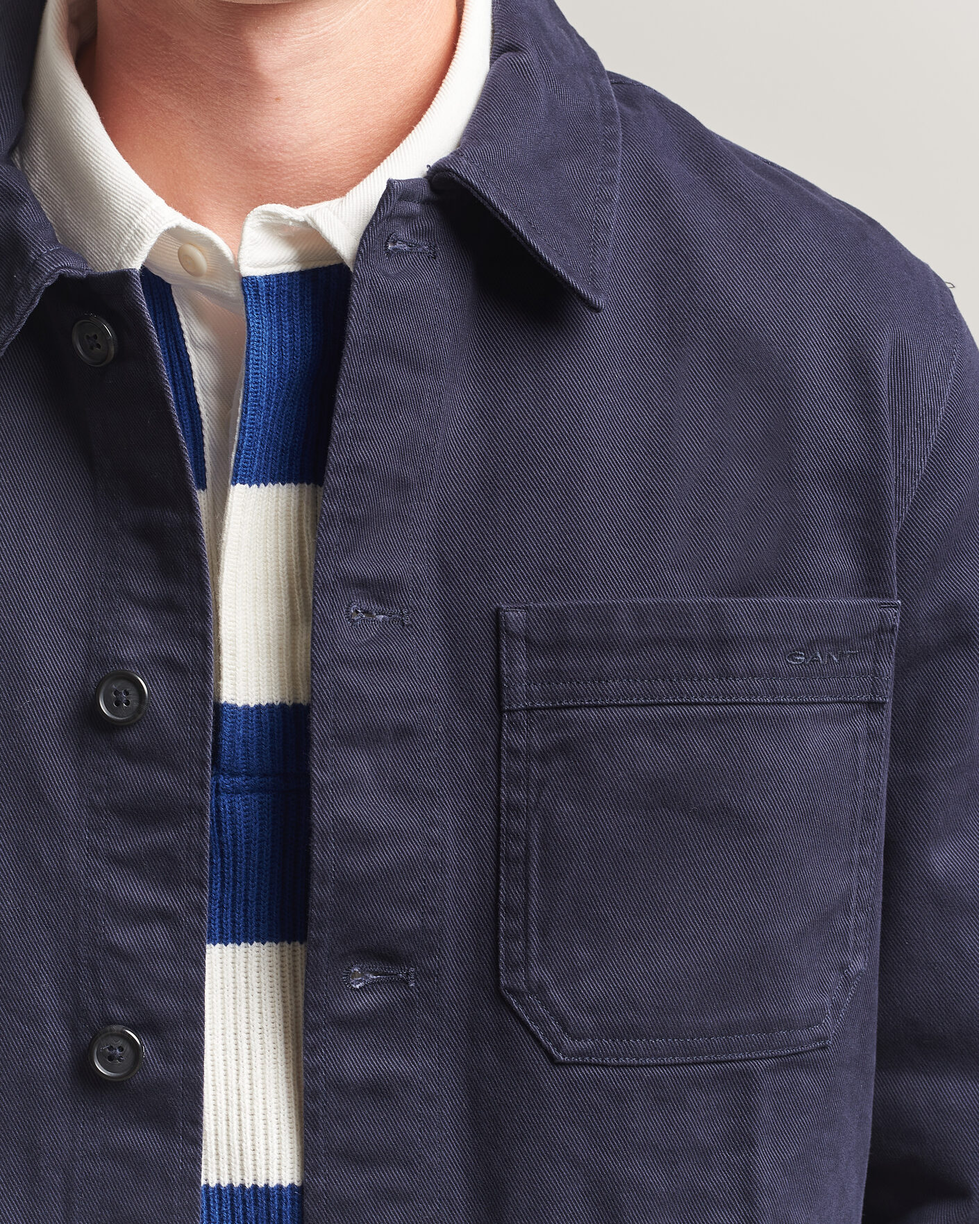 Heren | Overhemden | Gant | Regular Fit Brushed Twill Overshirt Evening Blue