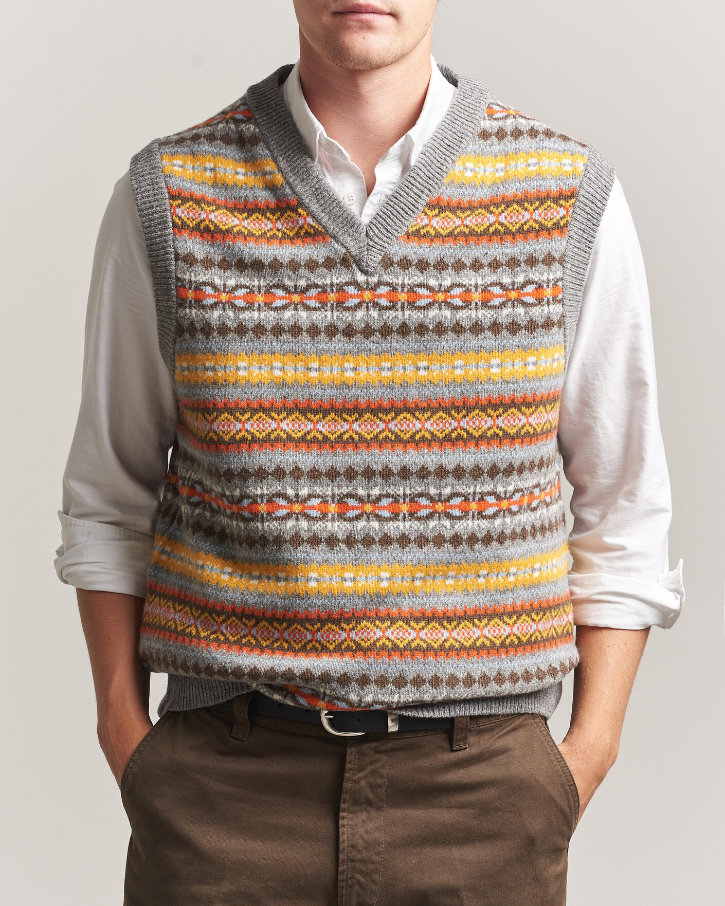 Heren | Truien | Gant | Wool Knitted Fairisle Vest Multi