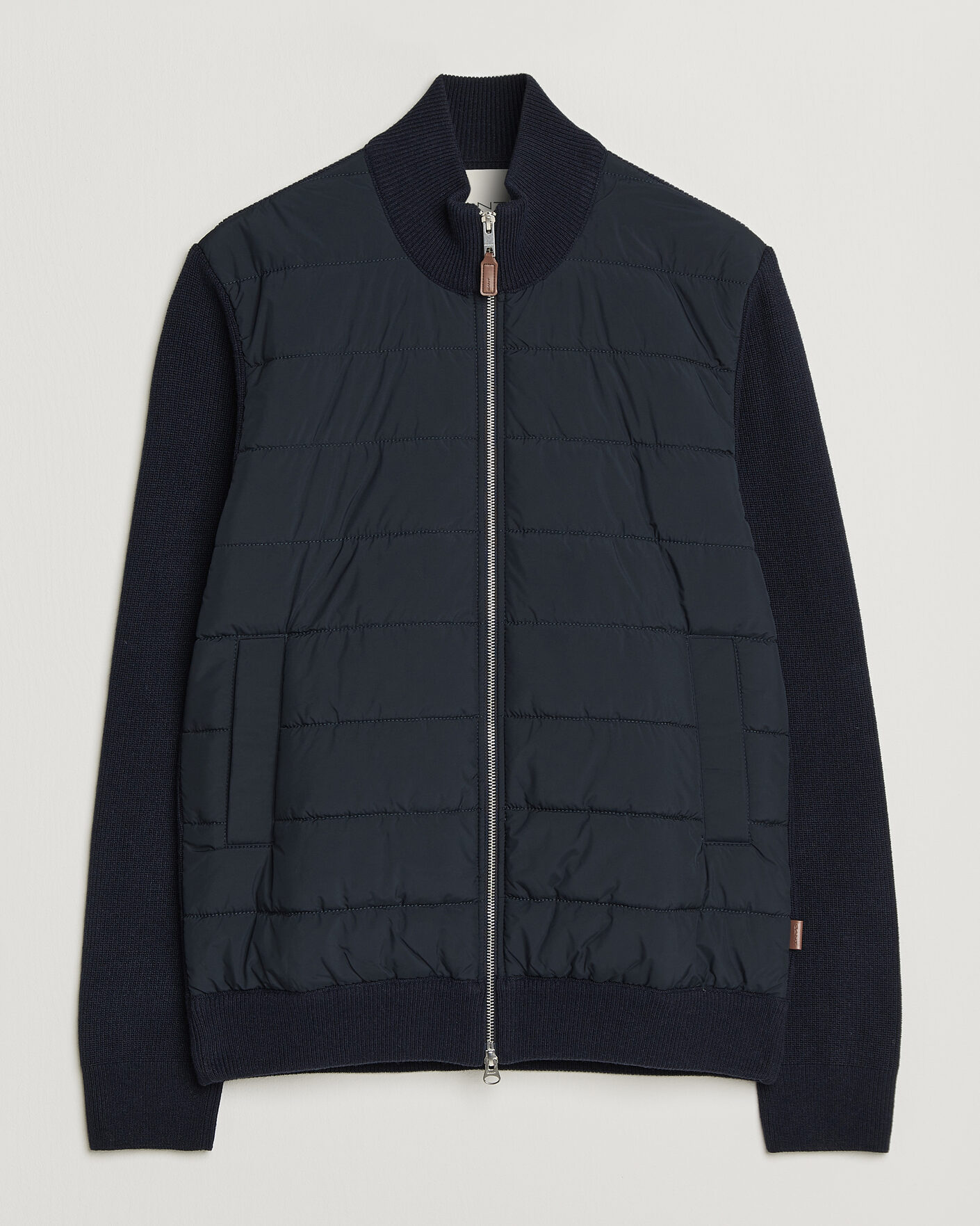 Heren | Truien | Gant | Hybrid Full Zip Evening Blue