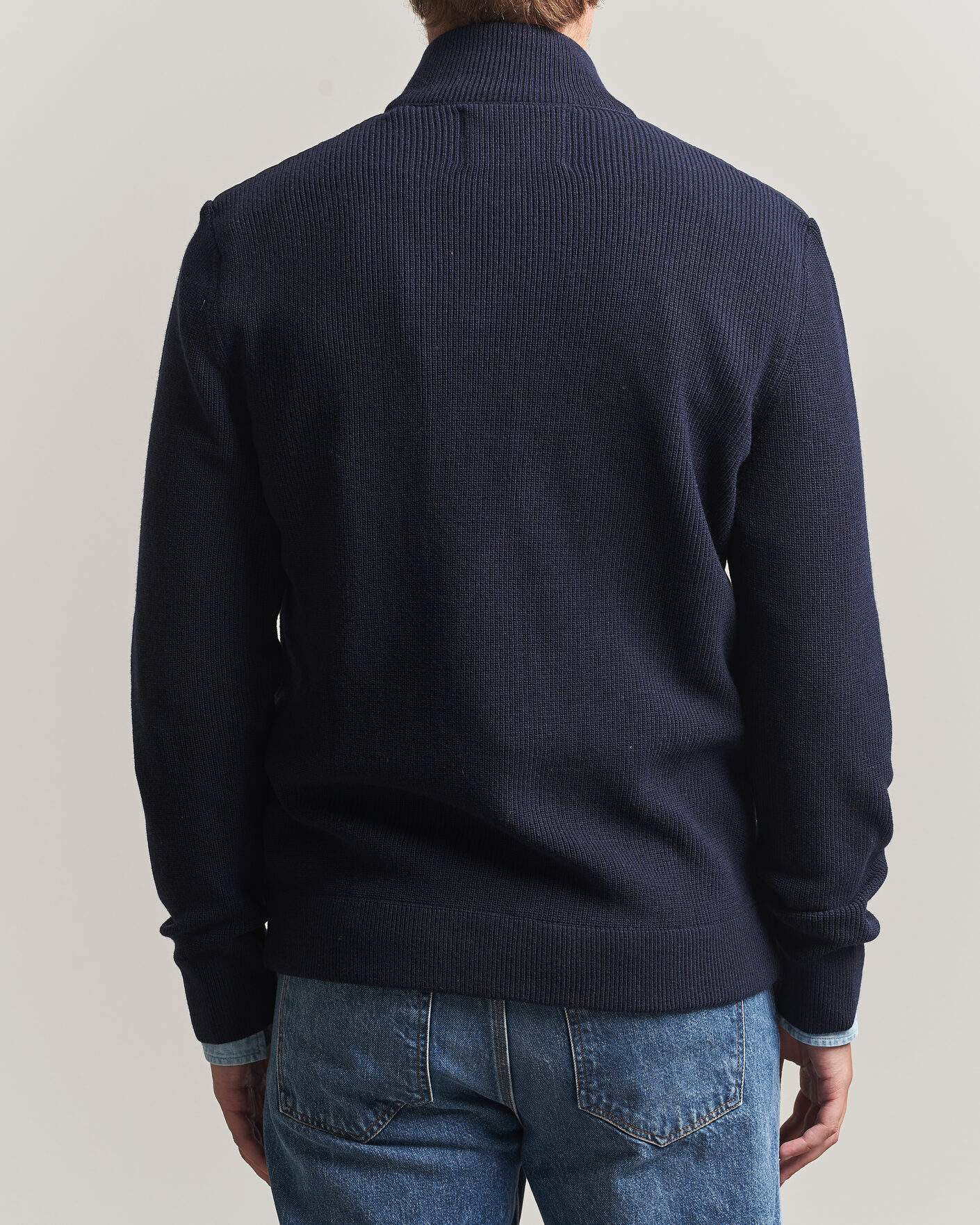 Heren | Truien | Gant | Hybrid Full Zip Evening Blue