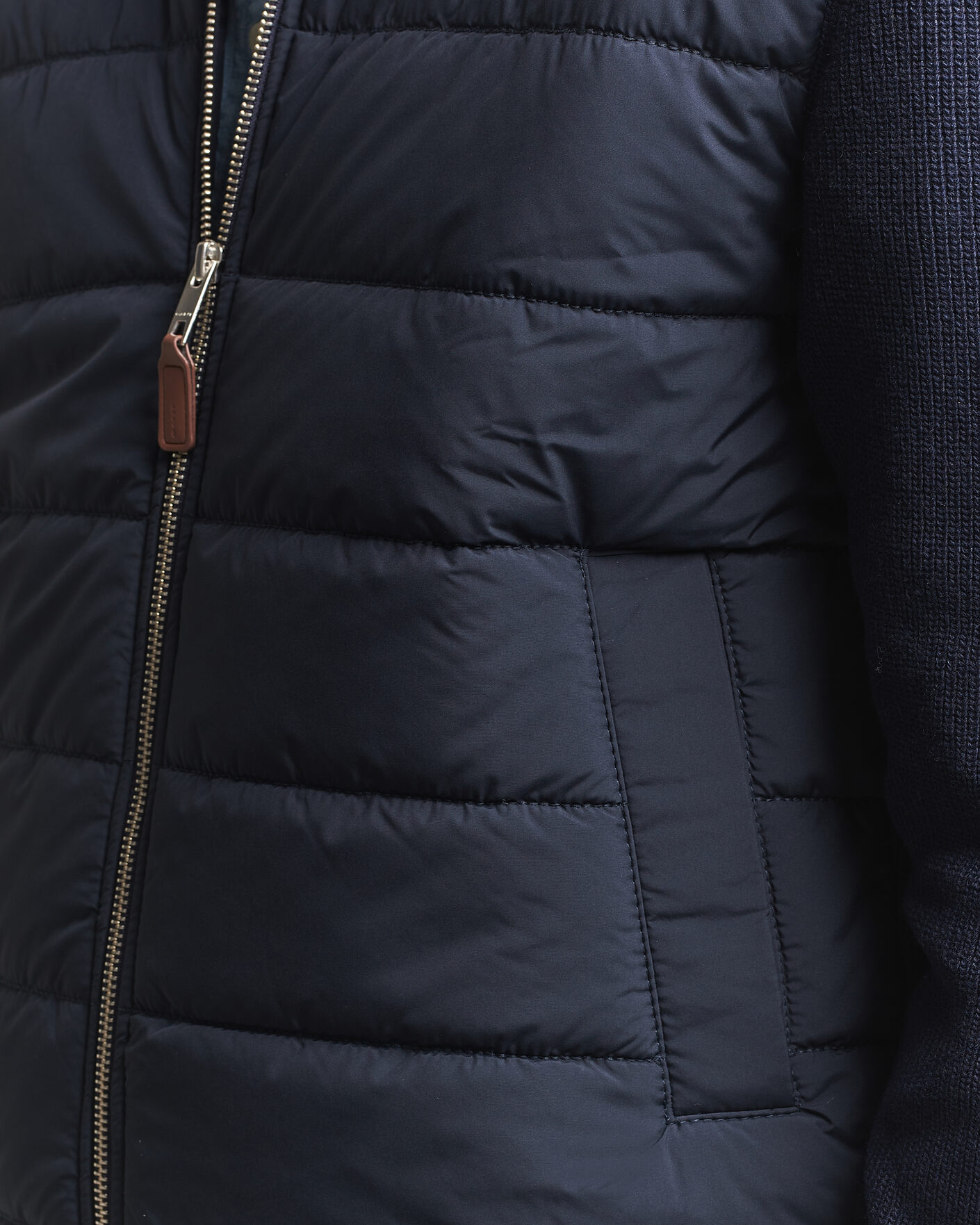 Heren | Truien | Gant | Hybrid Full Zip Evening Blue