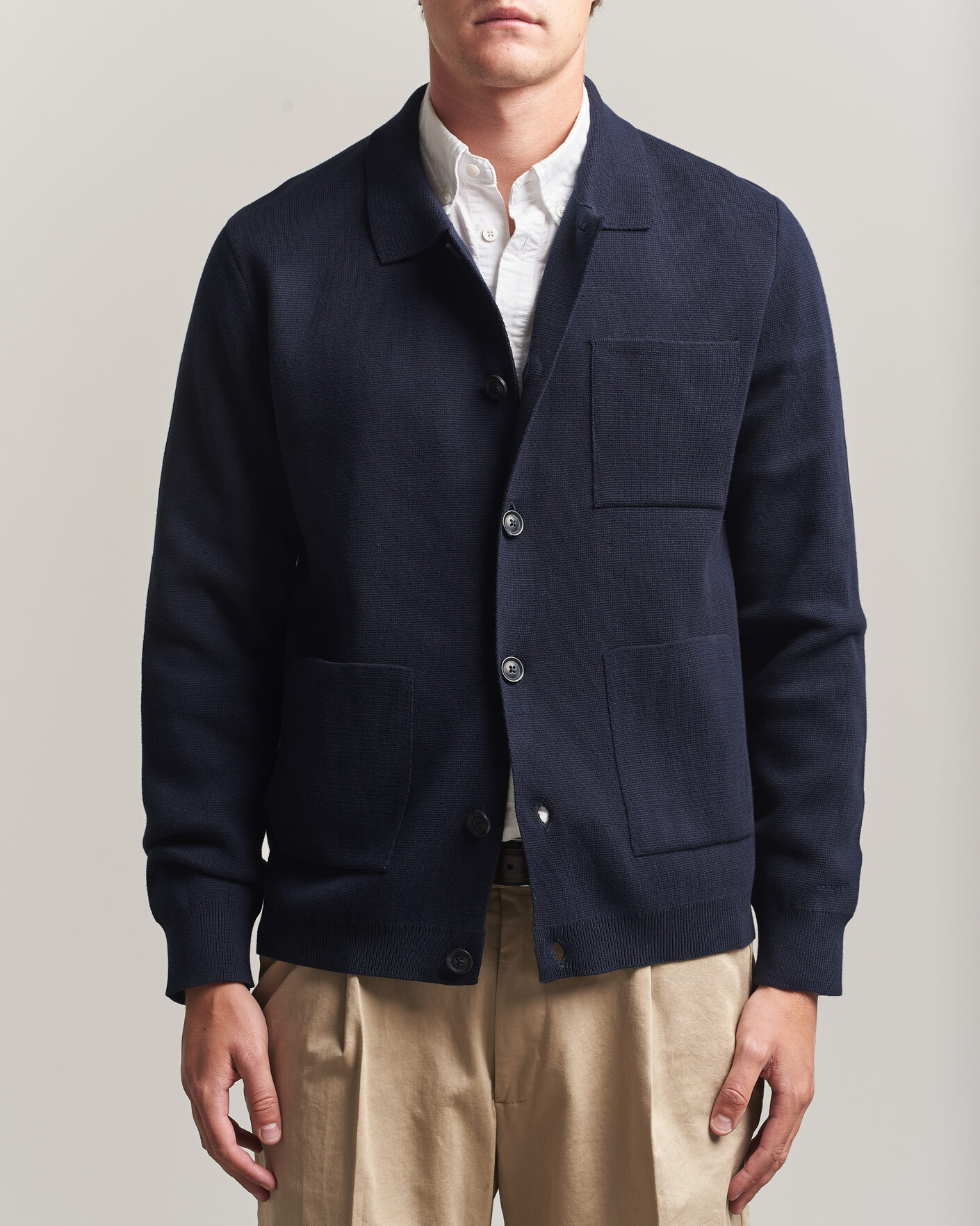 Heren | Truien | Gant | Milano Knitted Cardigan Evening Blue