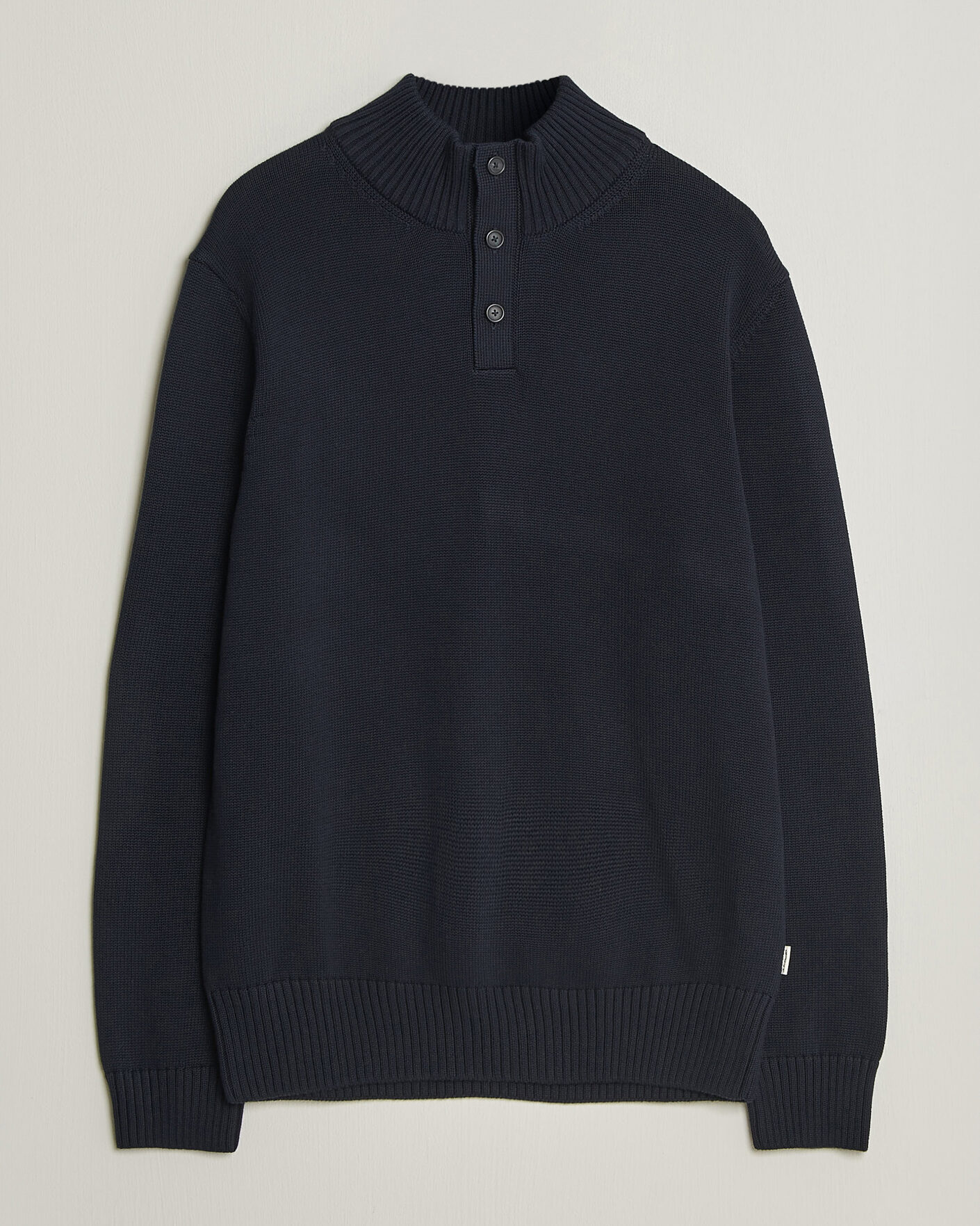 Heren | Truien | Gant | Supima Cotton Half Buttoned Neck Evening Blue