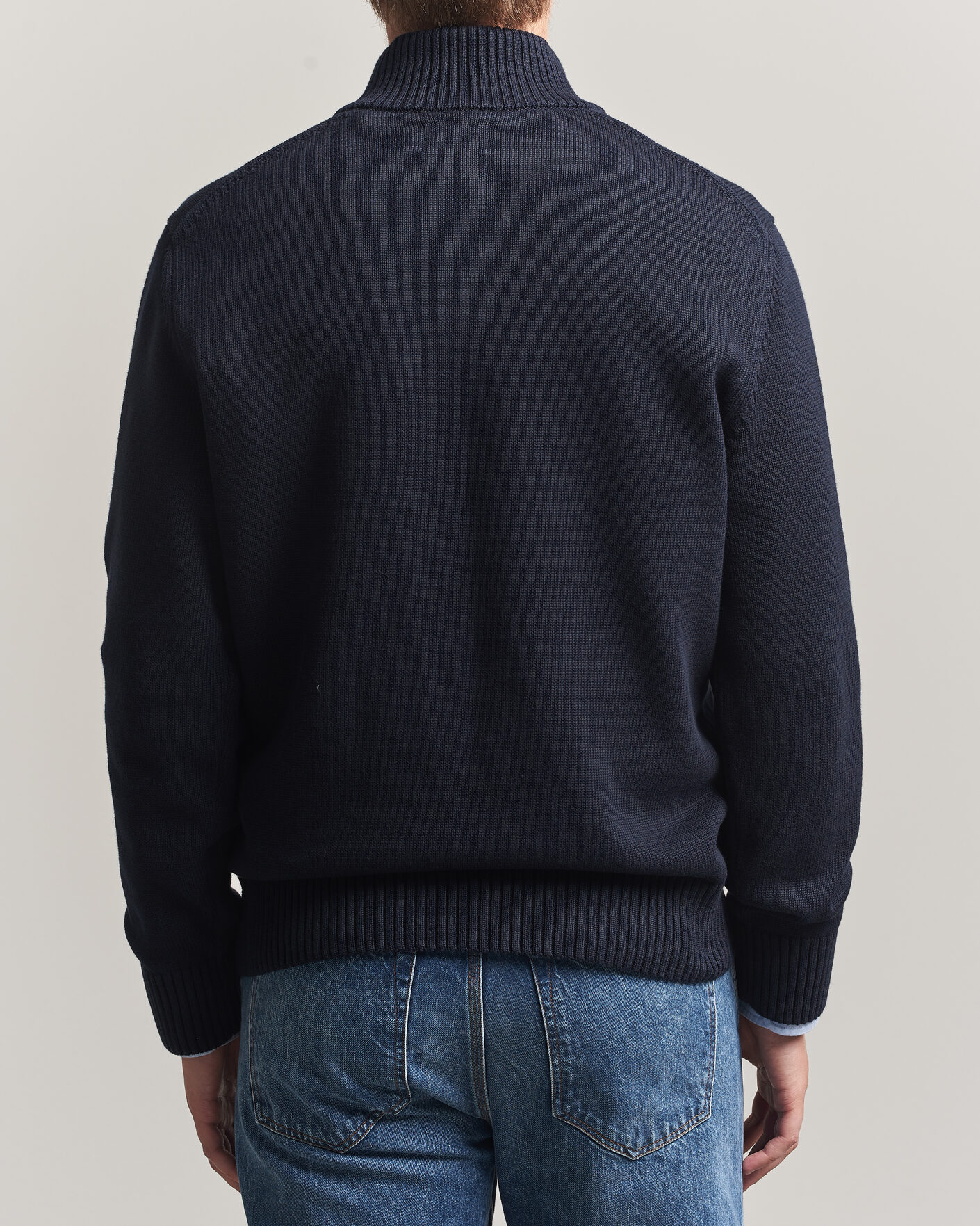 Heren | Truien | Gant | Supima Cotton Half Buttoned Neck Evening Blue