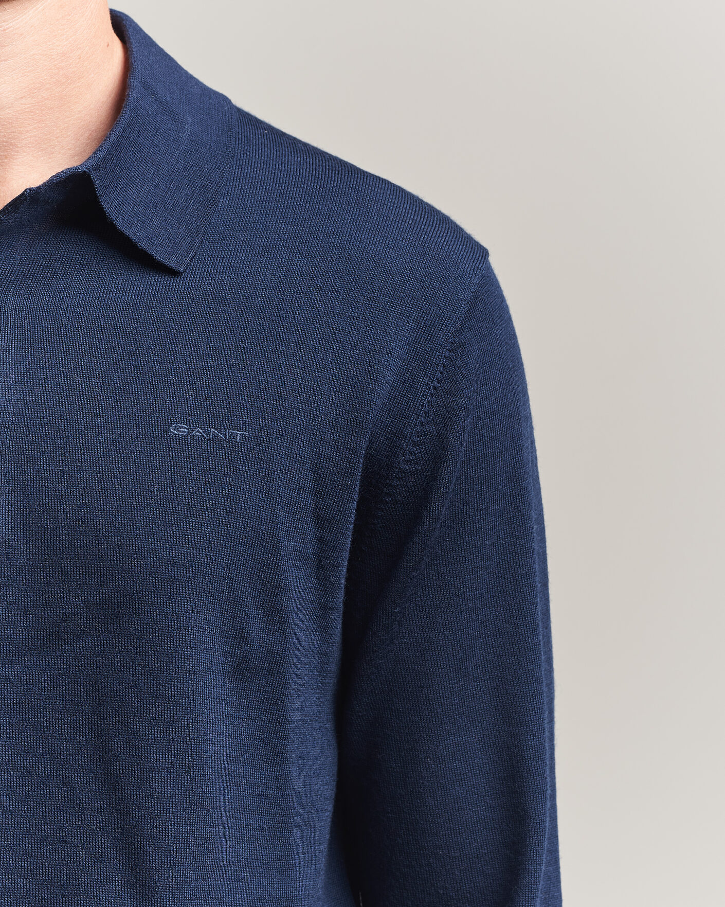 Heren | Truien | Gant | Extrafine Merino Knitted Polo Marine
