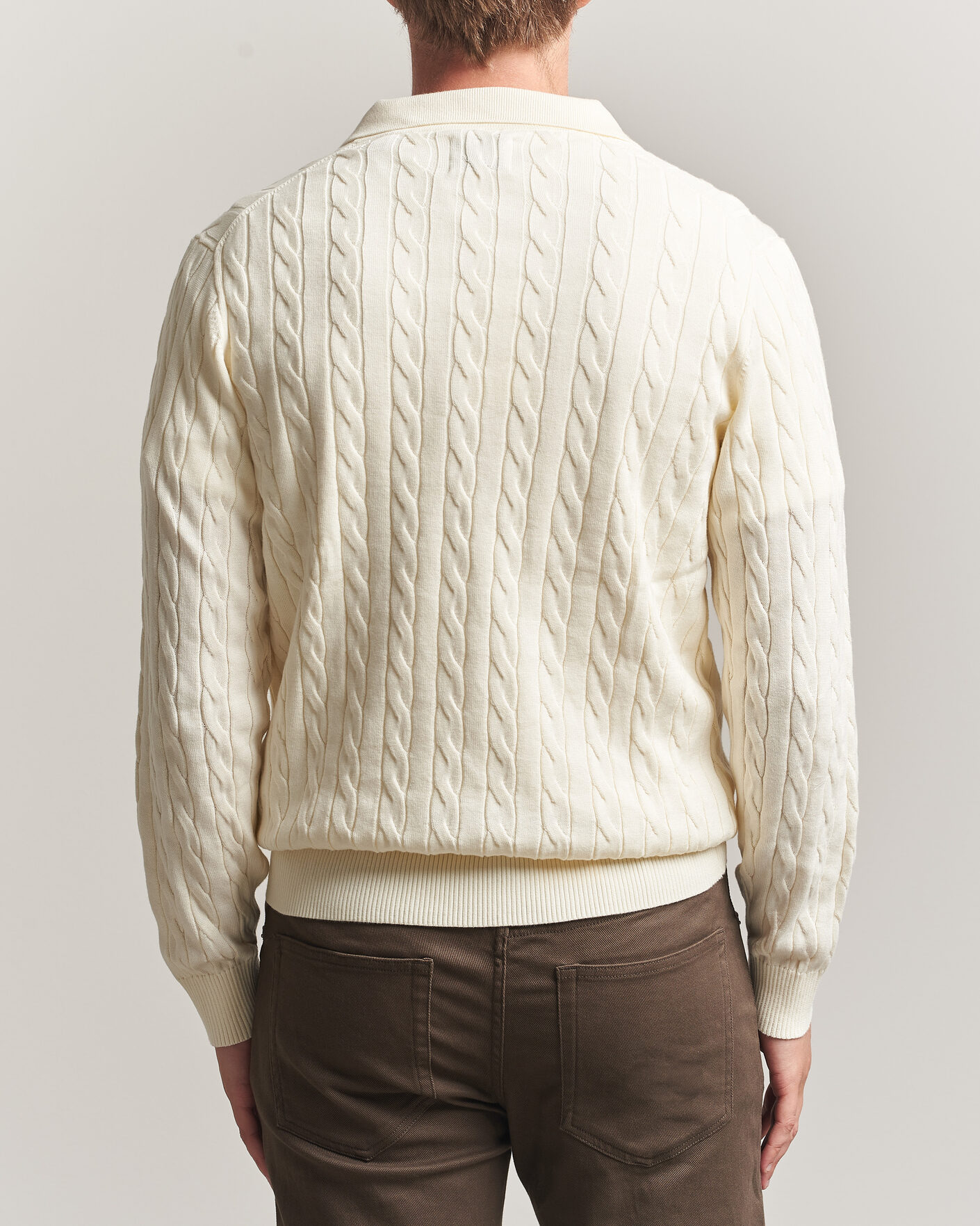 Heren | Truien | Gant | Cotton Cable Polo Cream