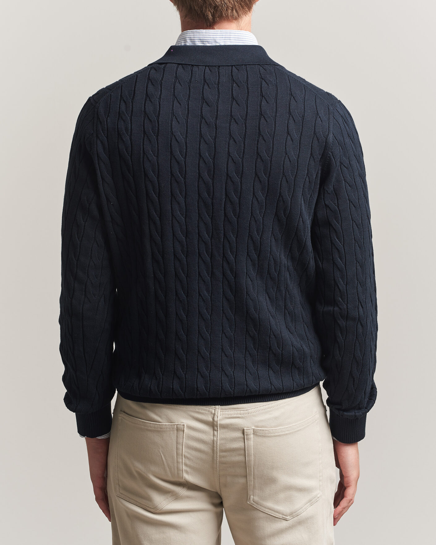 Heren | Truien | Gant | Cotton Cable Polo Evening Blue