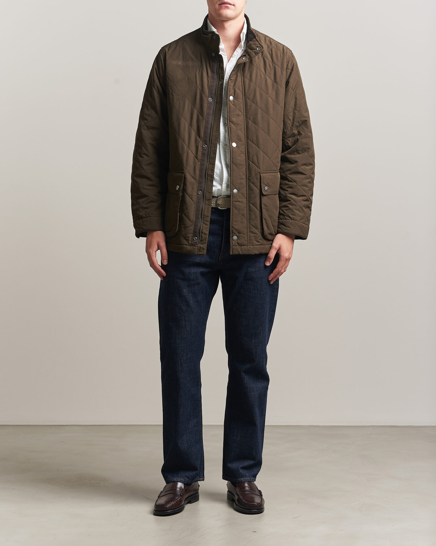 Heren | Jassen | Gant | Classic Quilted Mid Jacket Black Brown