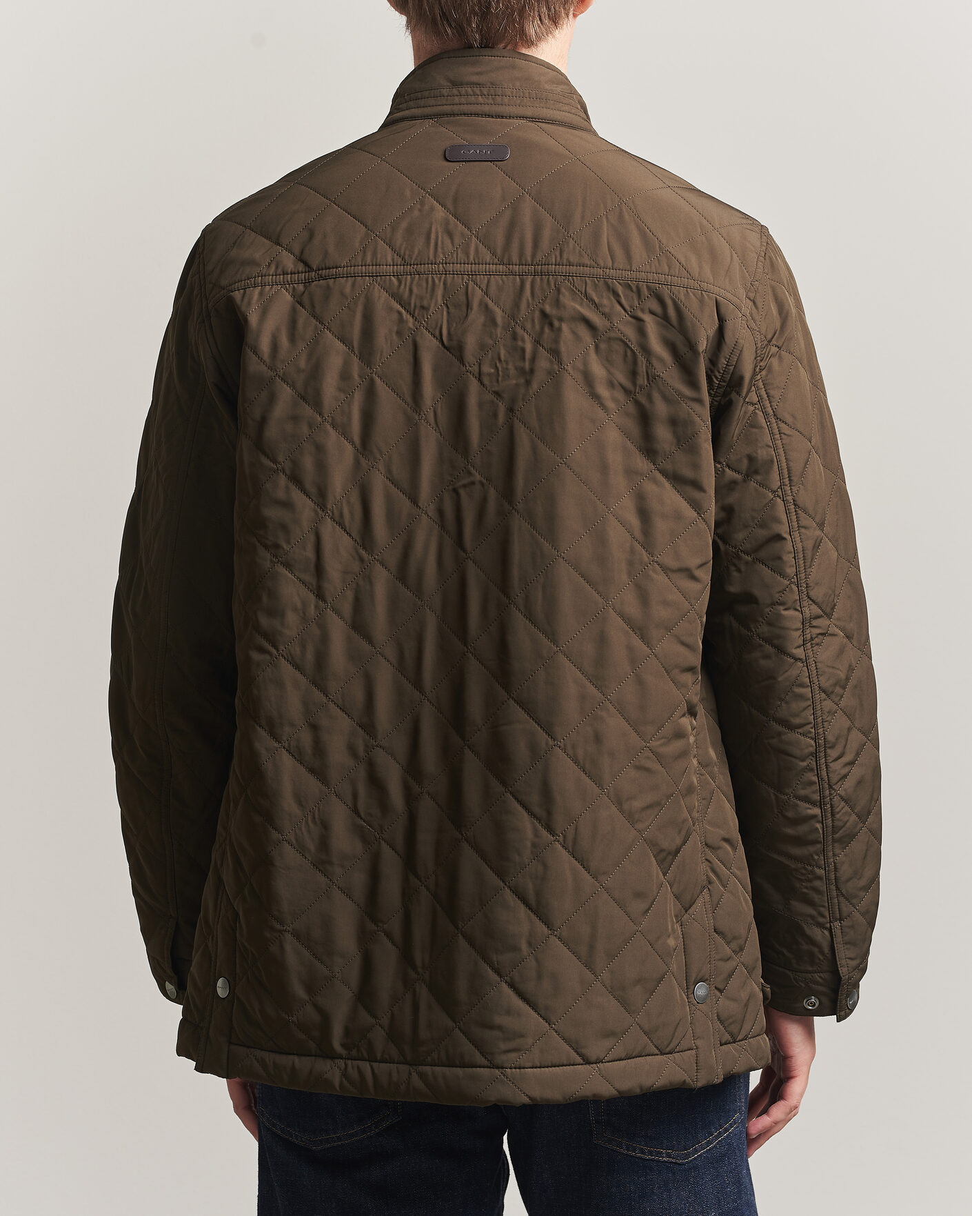 Heren | Jassen | Gant | Classic Quilted Mid Jacket Black Brown