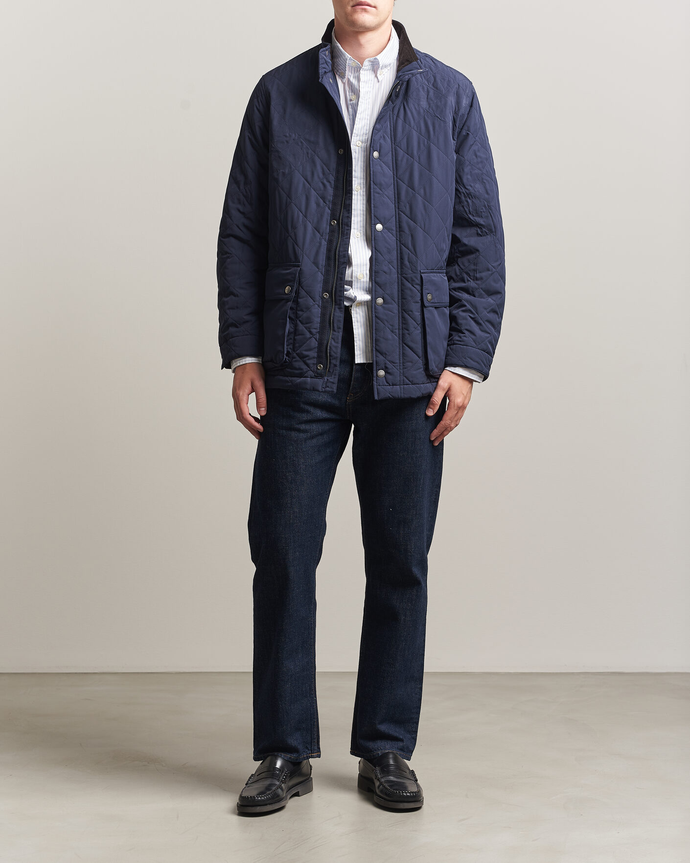 Heren | Jassen | Gant | Classic Quilted Mid Jacket Evening Blue