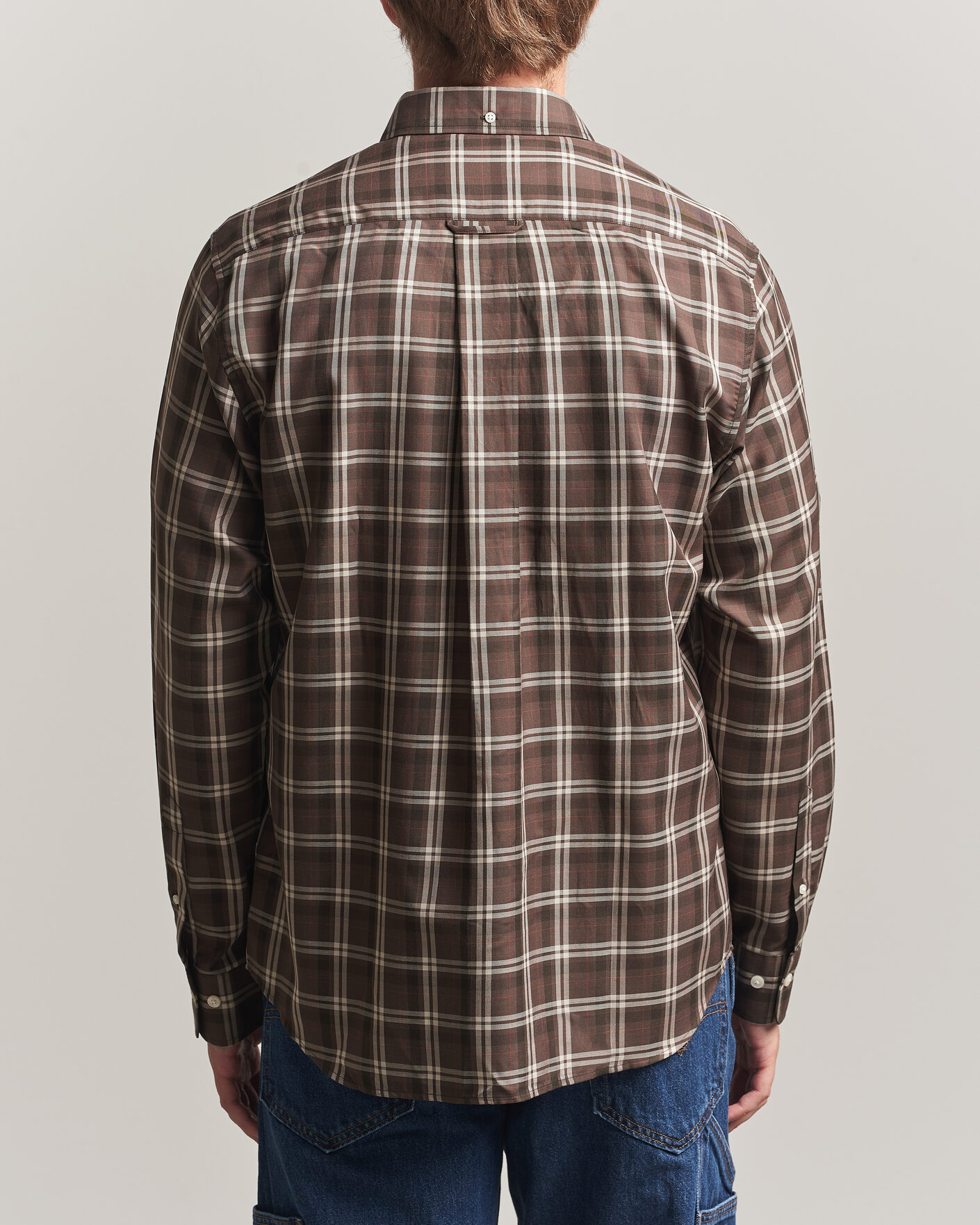 Heren | Overhemden | Gant | Regular Fit Twill Checked Shirt Faded Taupe