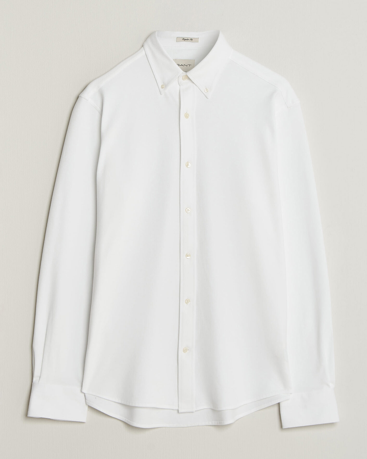 Heren | Overhemden | Gant | Regular Fit Jersey Pique Shirt White