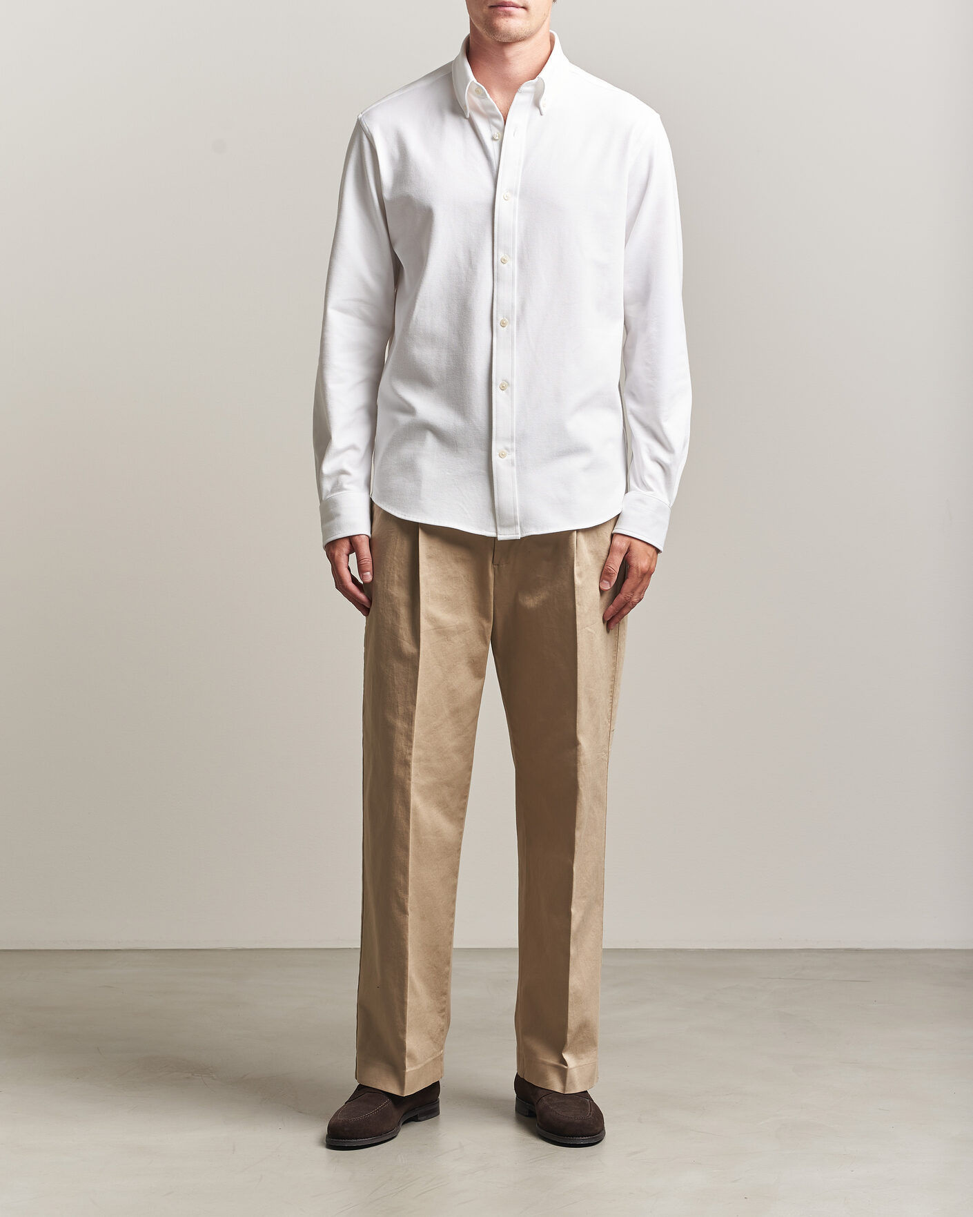 Heren | Overhemden | Gant | Regular Fit Jersey Pique Shirt White