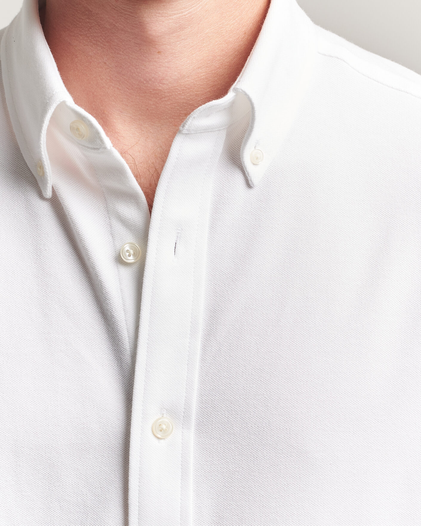 Heren | Overhemden | Gant | Regular Fit Jersey Pique Shirt White