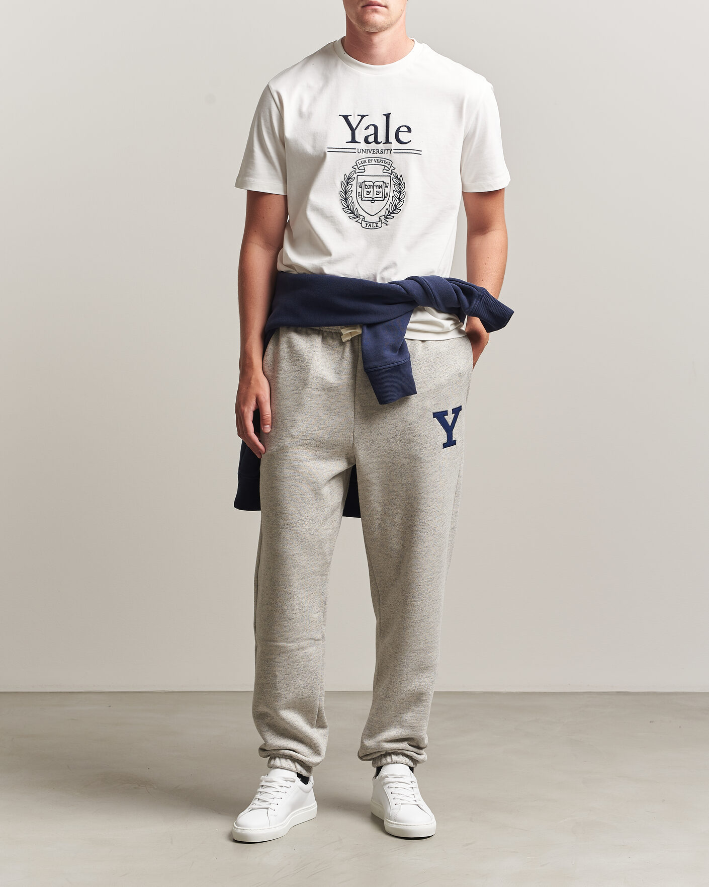 Heren | Broeken | Gant | YALE Sweatpants Grey Melange