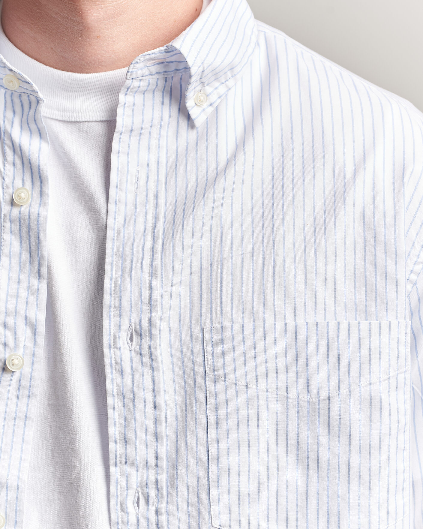 Heren | Overhemden | Gant | YALE Regular Fit Striped Oxford Shirt Light Blue