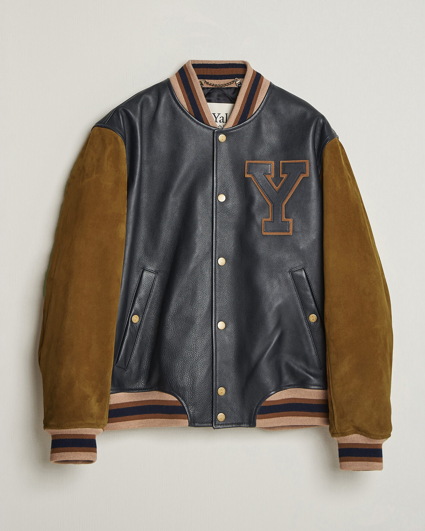 Heren | Jassen | Gant | YALE Suede/Leather Varsity Jacket Navy