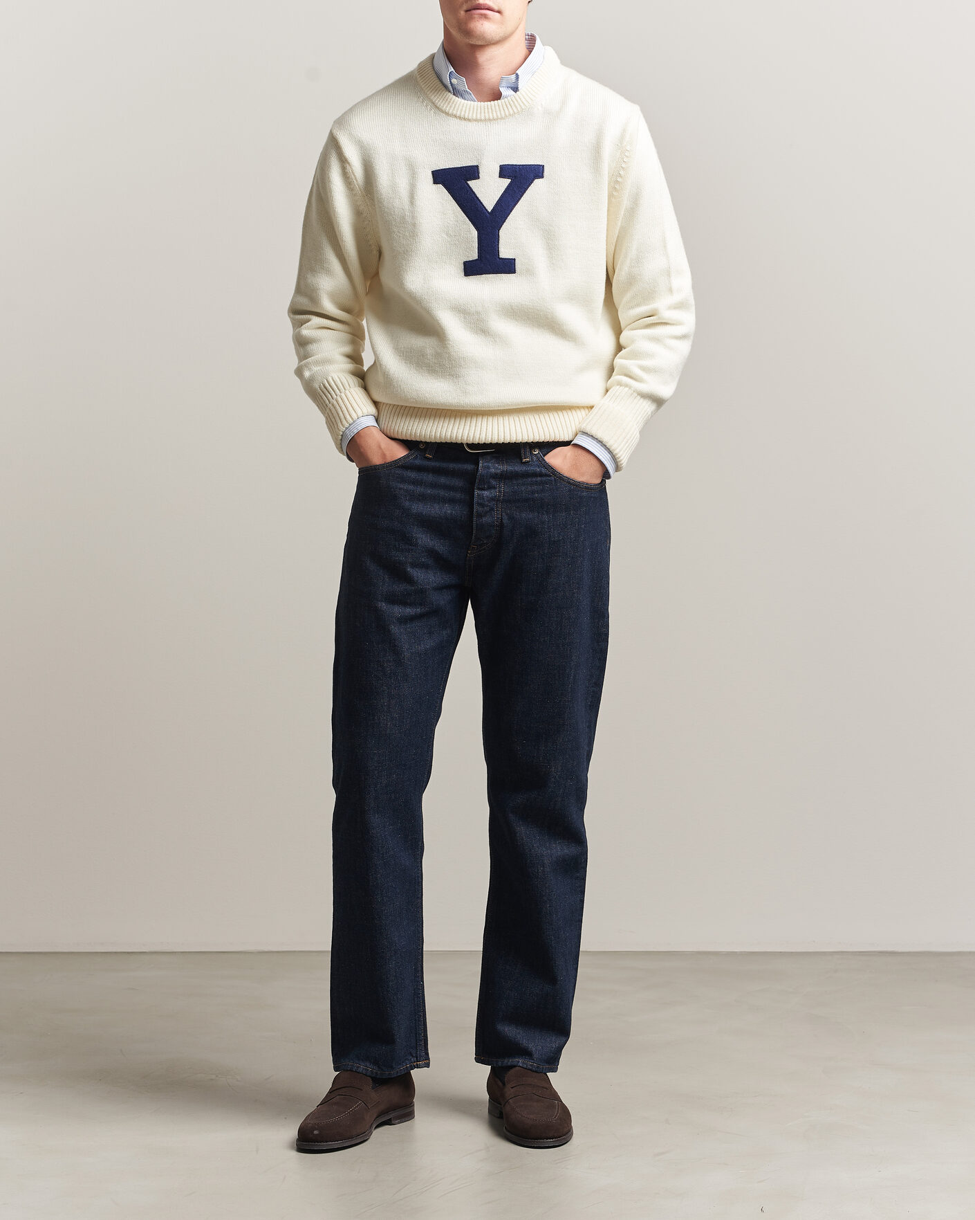 Heren | Truien | Gant | YALE Merino Crew Neck Cream