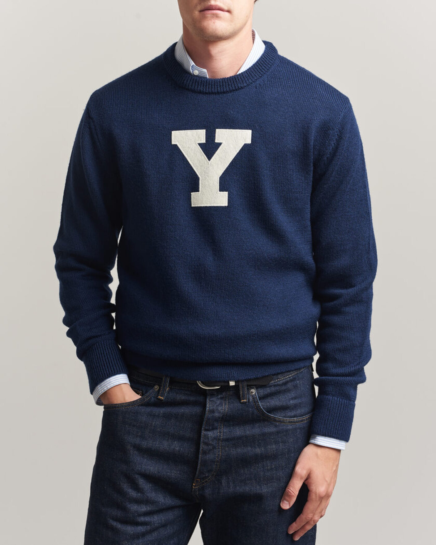 Heren | Truien | Gant | YALE Merino Crew Neck Marine