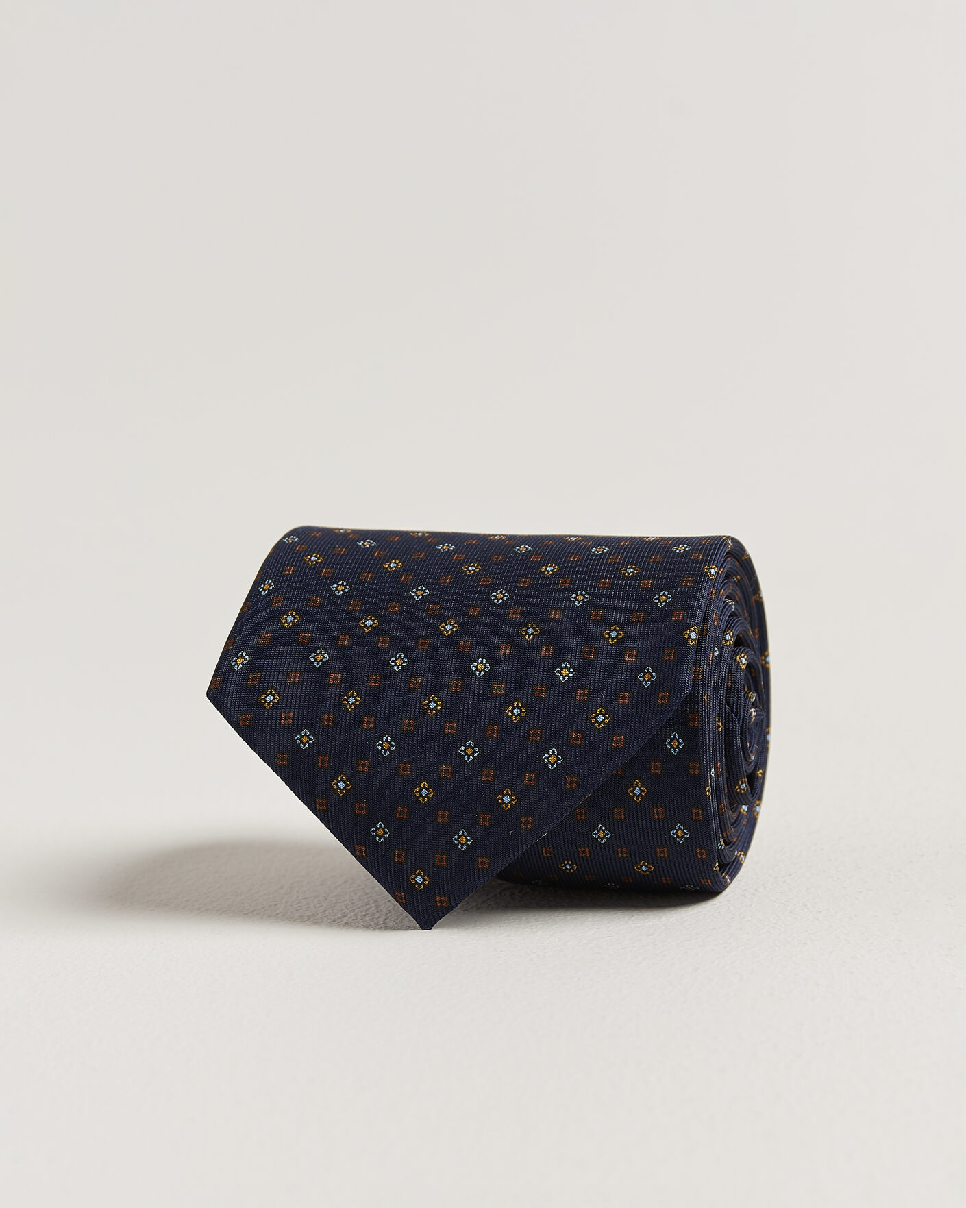 Heren | Stropdassen | E. Marinella | 3-Fold Printed Silk Tie Navy