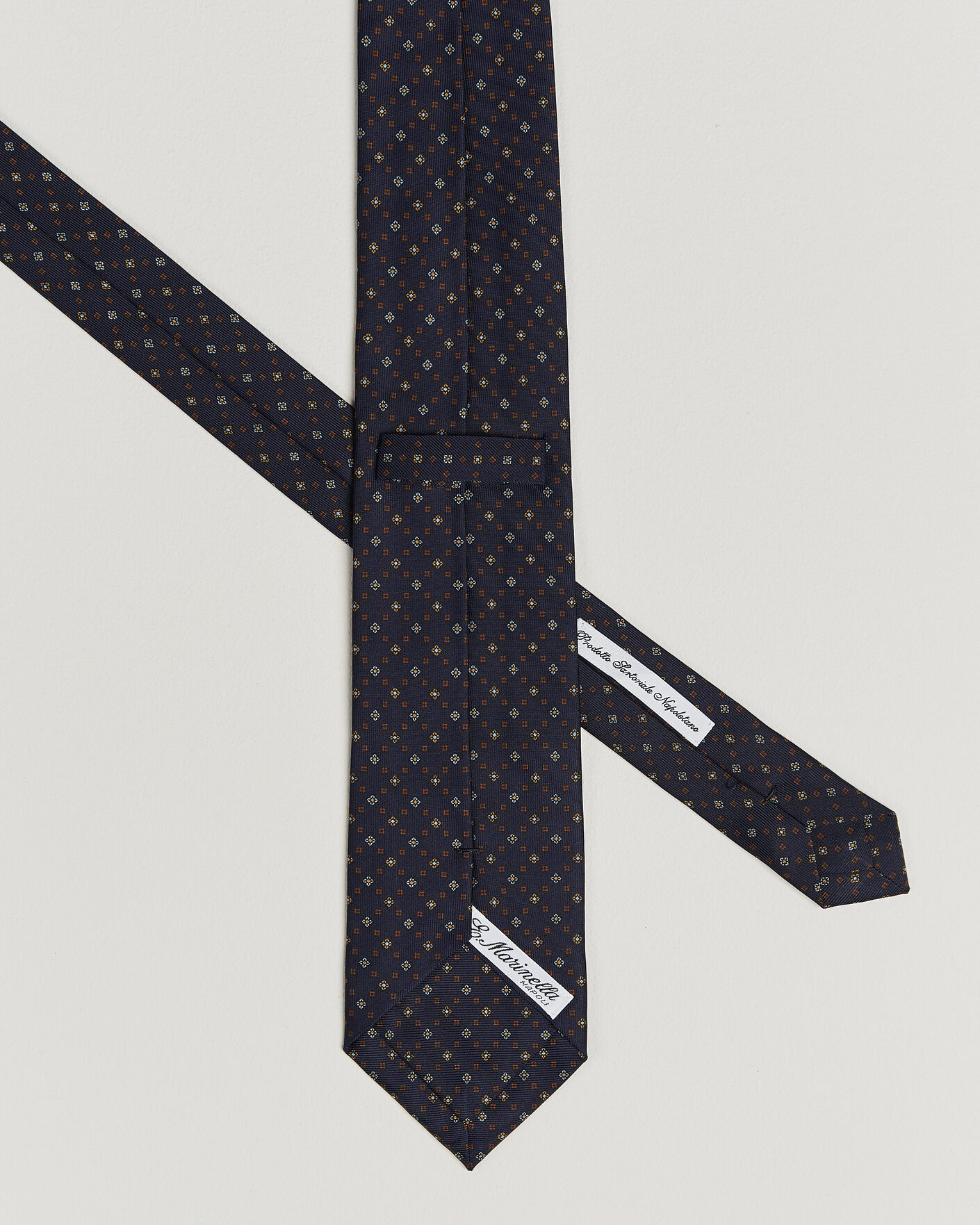 Heren | Stropdassen | E. Marinella | 3-Fold Printed Silk Tie Navy