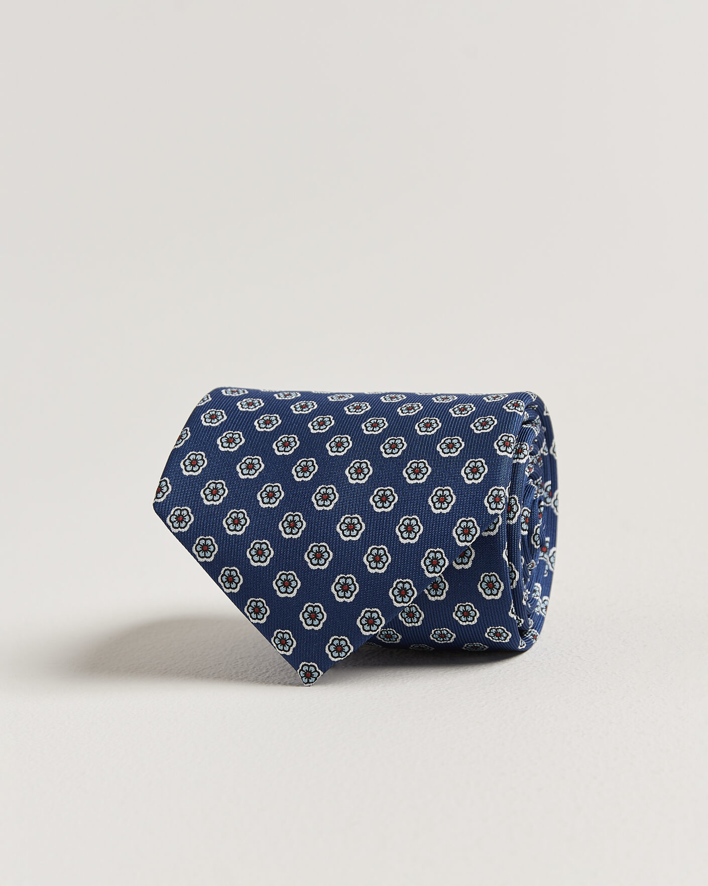 Heren | Stropdassen | E. Marinella | 3-Fold Printed Silk Tie Dark Blue