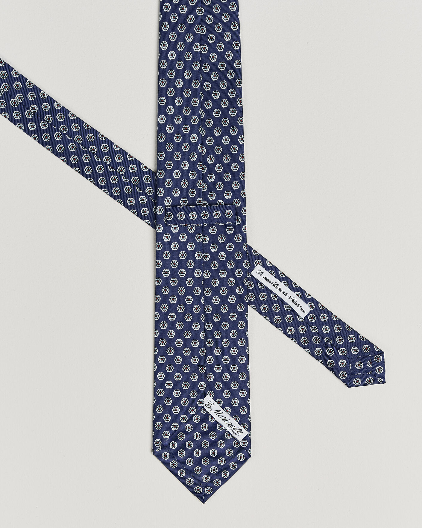 Heren | Stropdassen | E. Marinella | 3-Fold Printed Silk Tie Dark Blue