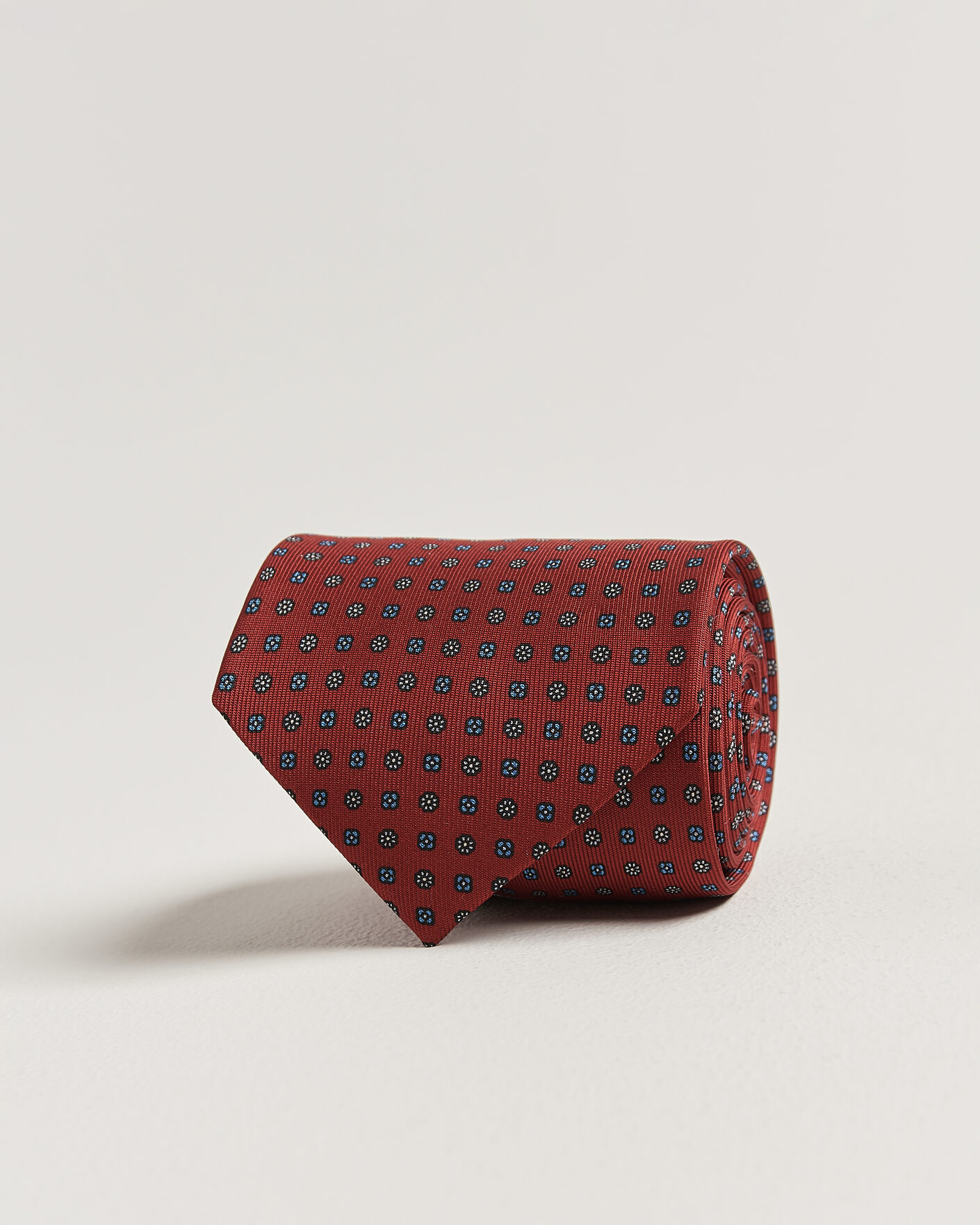 Heren | Stropdassen | E. Marinella | 3-Fold Printed Silk Tie Dark Red