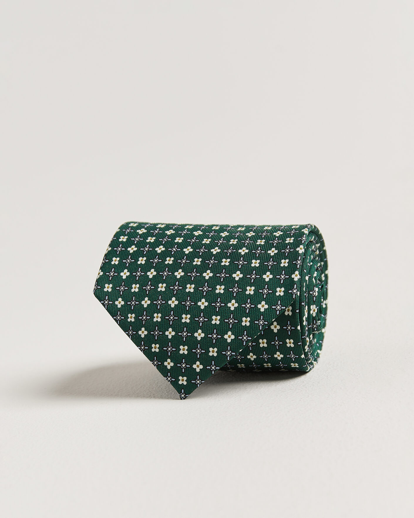 Heren | Stropdassen | E. Marinella | 3-Fold Printed Silk Tie Dark Green