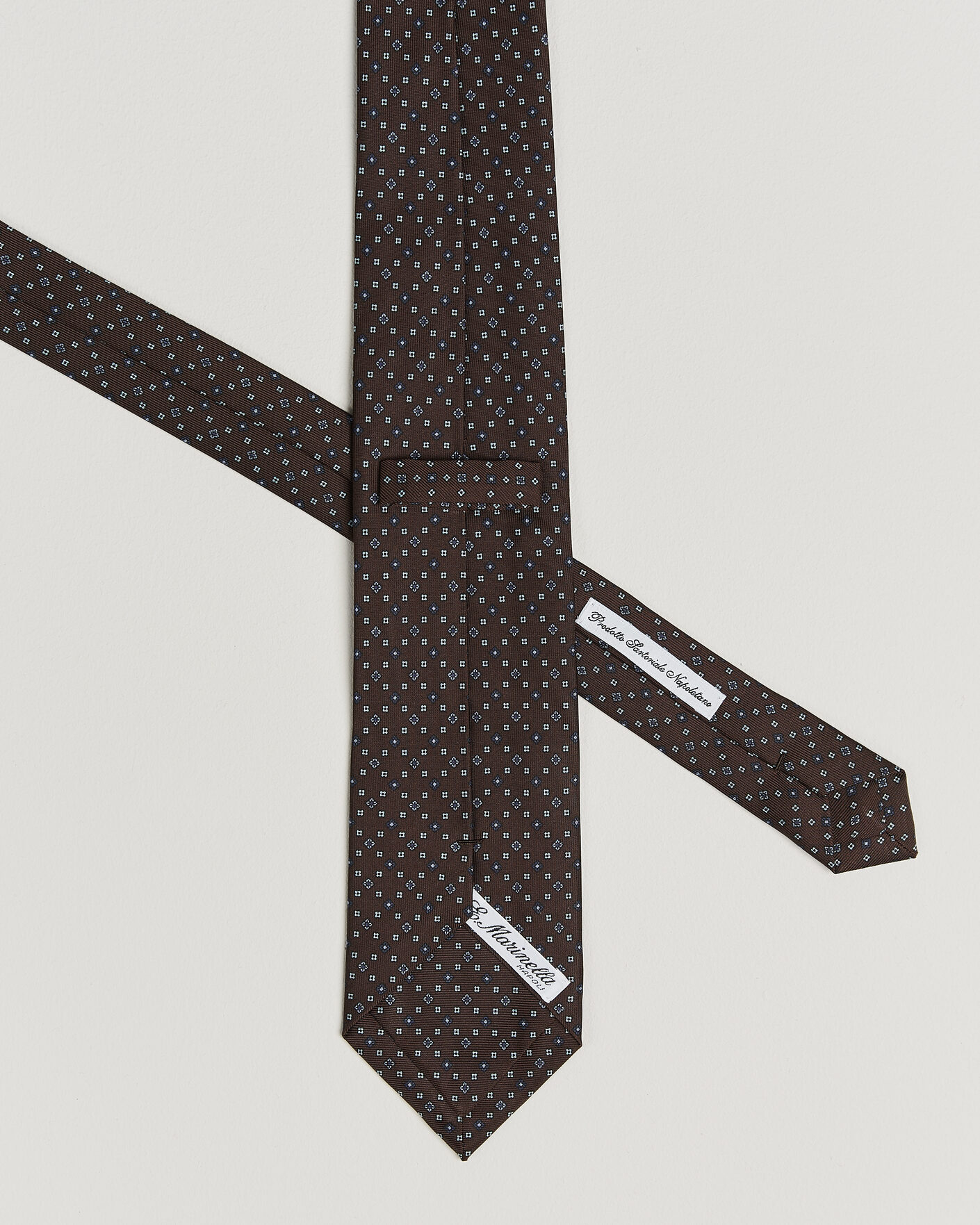 Heren | Stropdassen | E. Marinella | 3-Fold Printed Silk Tie Brown