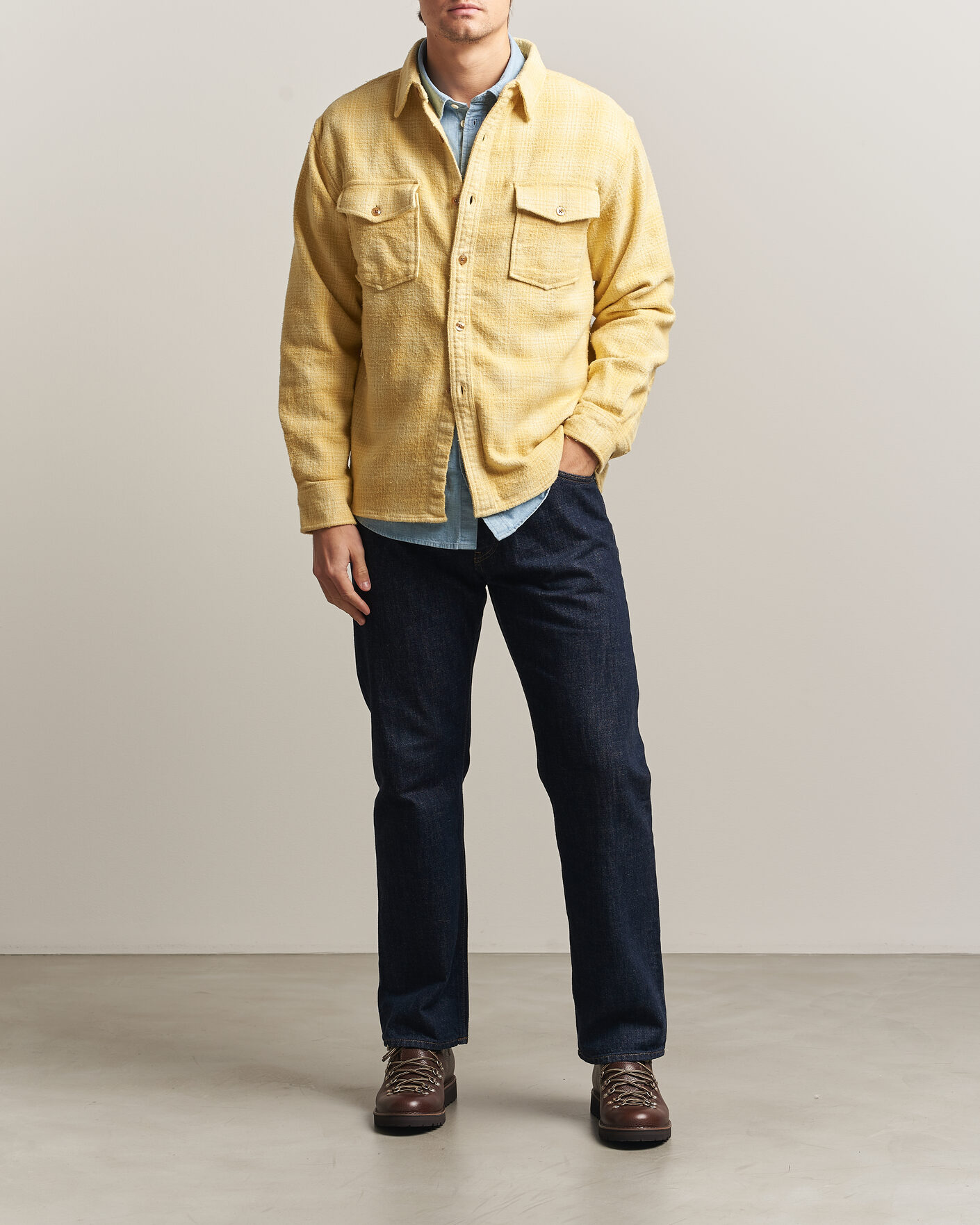 Heren | Overhemden | Pendleton | Big Pocket Shirt Cream Shadow