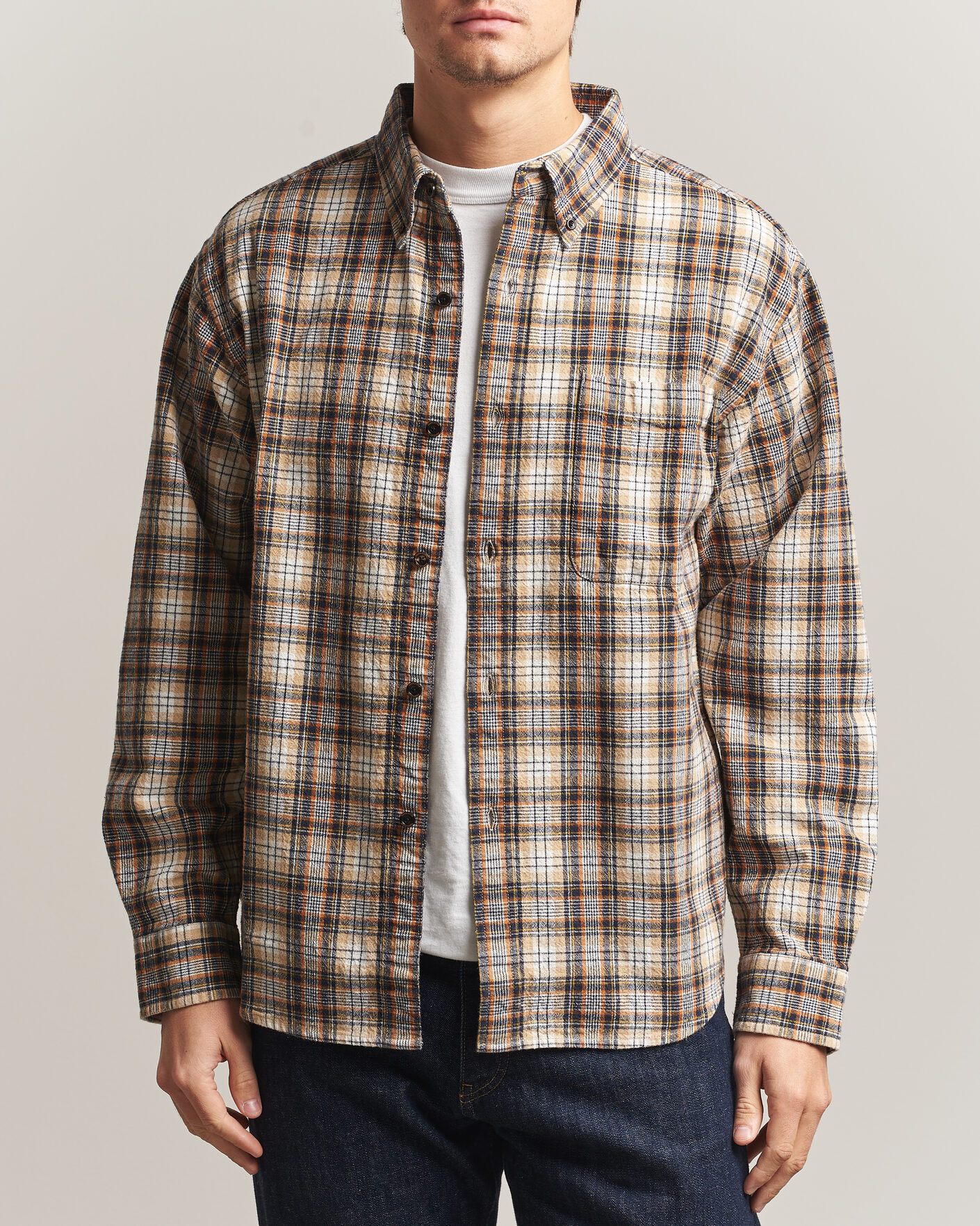 Heren | Overhemden | Pendleton | Flannel Button Down Shirt Brown Check