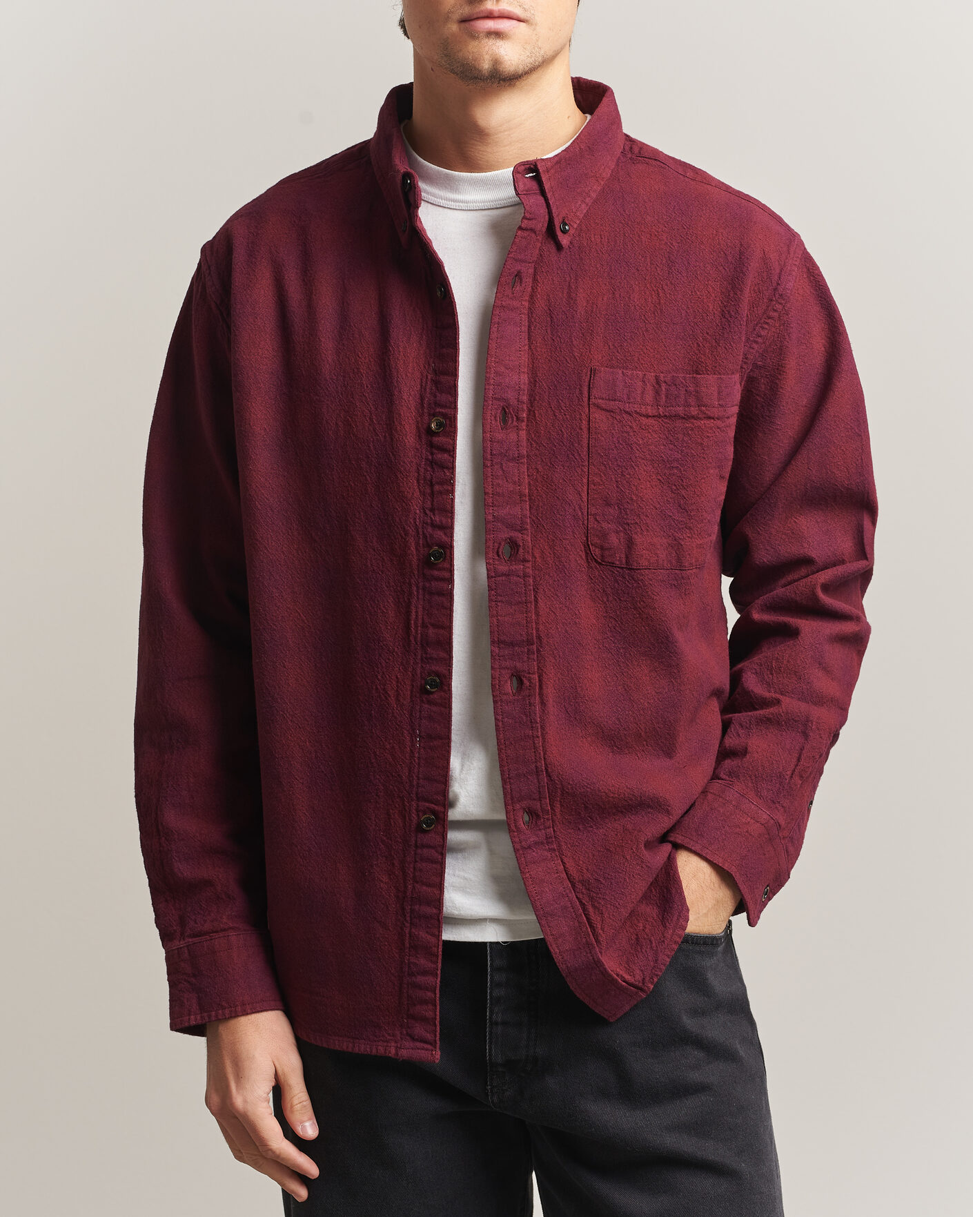 Heren | Overhemden | Pendleton | Flannel Button Down Shirt Maroon Plaid
