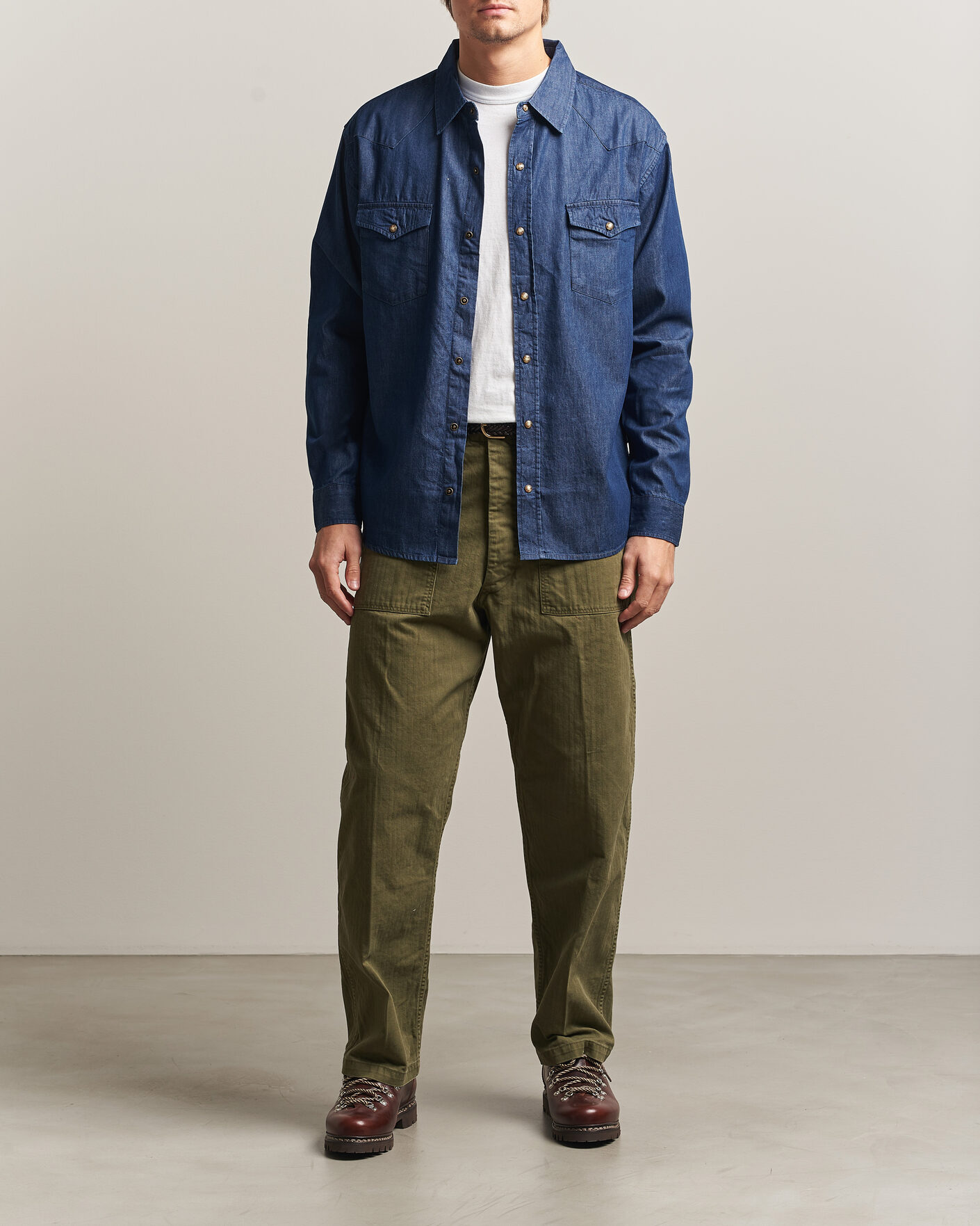 Heren | Overhemden | Pendleton | Chandler Western Shirt Indigo Chambray