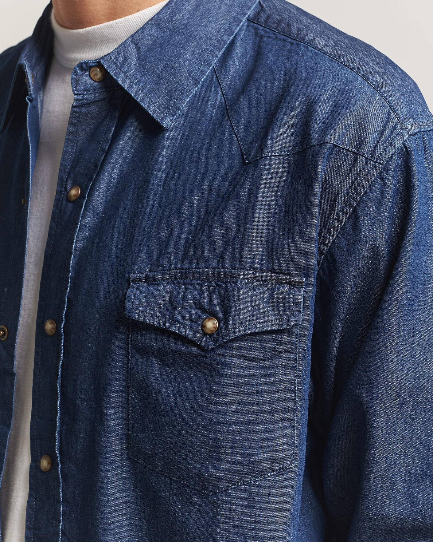 Heren | Overhemden | Pendleton | Chandler Western Shirt Indigo Chambray