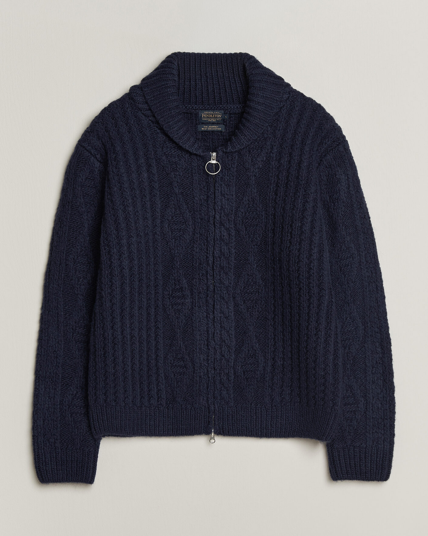 Heren | Truien | Pendleton | Hoop Zip Cardigan Navy