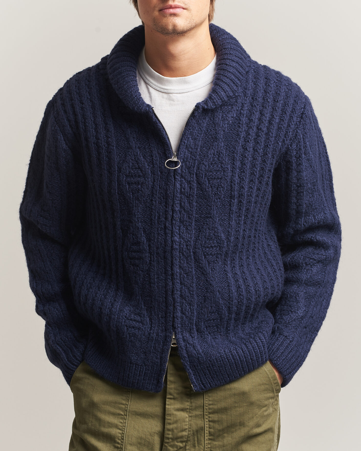Heren | Truien | Pendleton | Hoop Zip Cardigan Navy