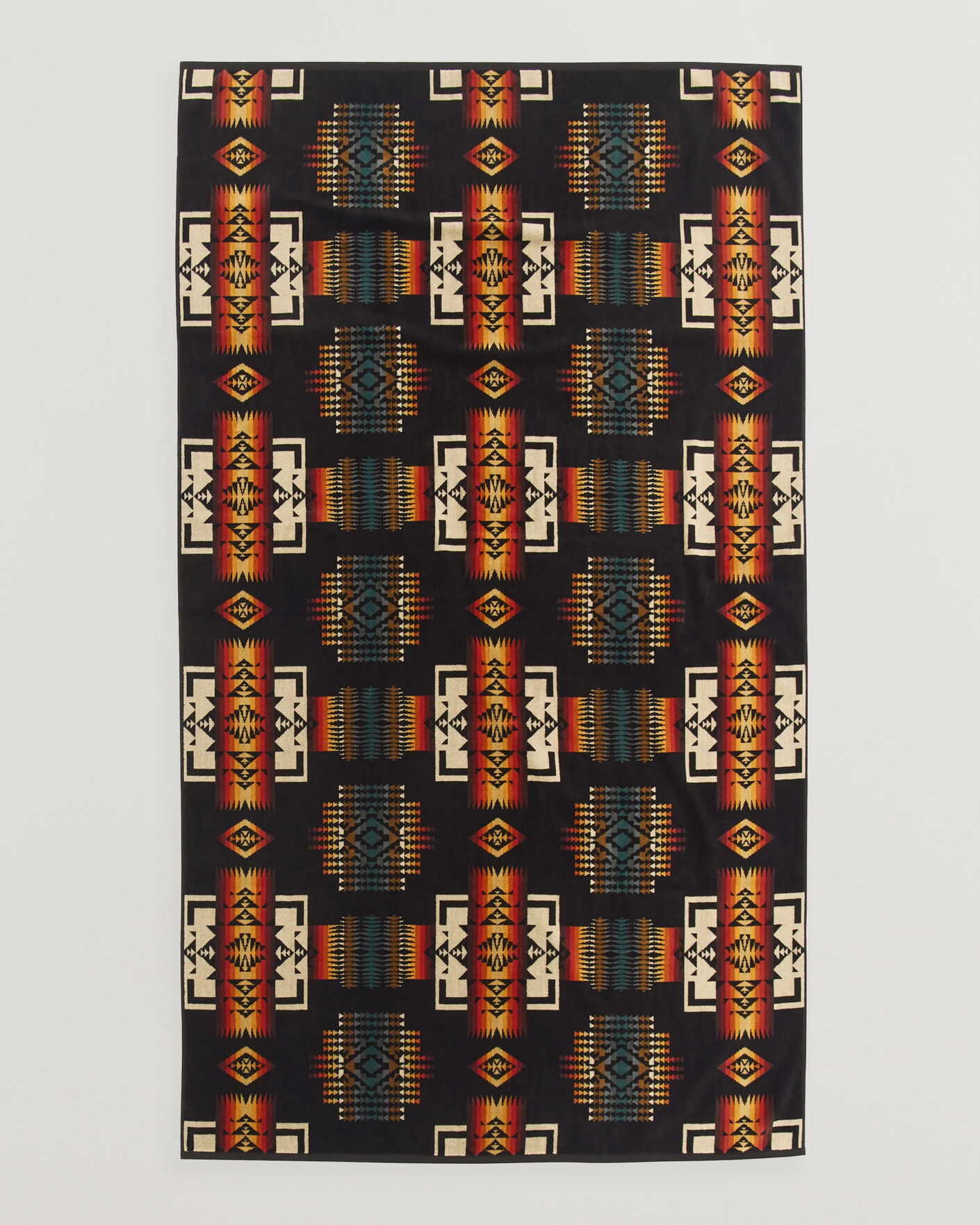 Heren | Stoffen | Pendleton | Oversized Jacquard Spa Towel Black