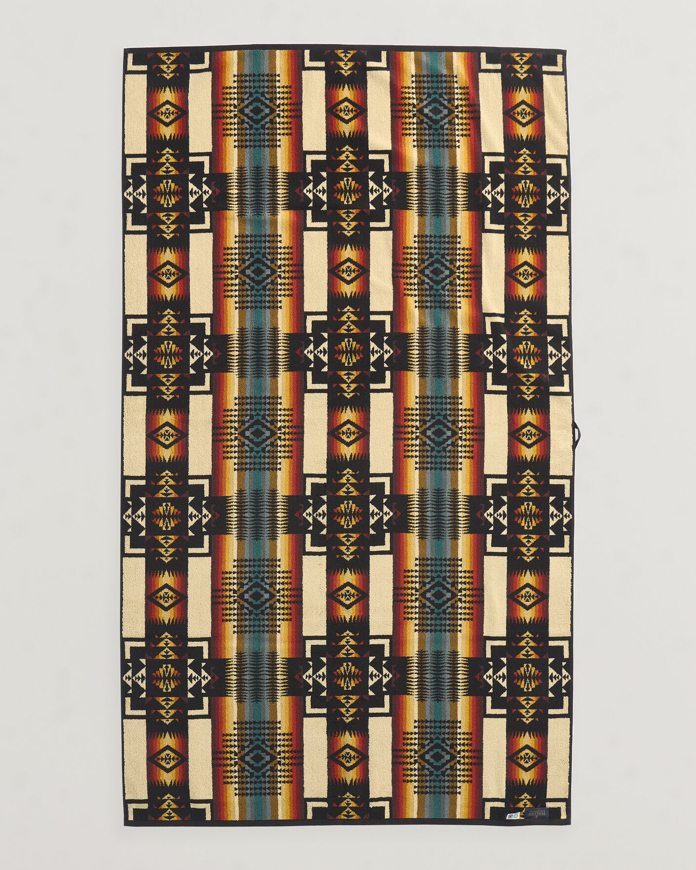 Heren | Stoffen | Pendleton | Oversized Jacquard Spa Towel Black