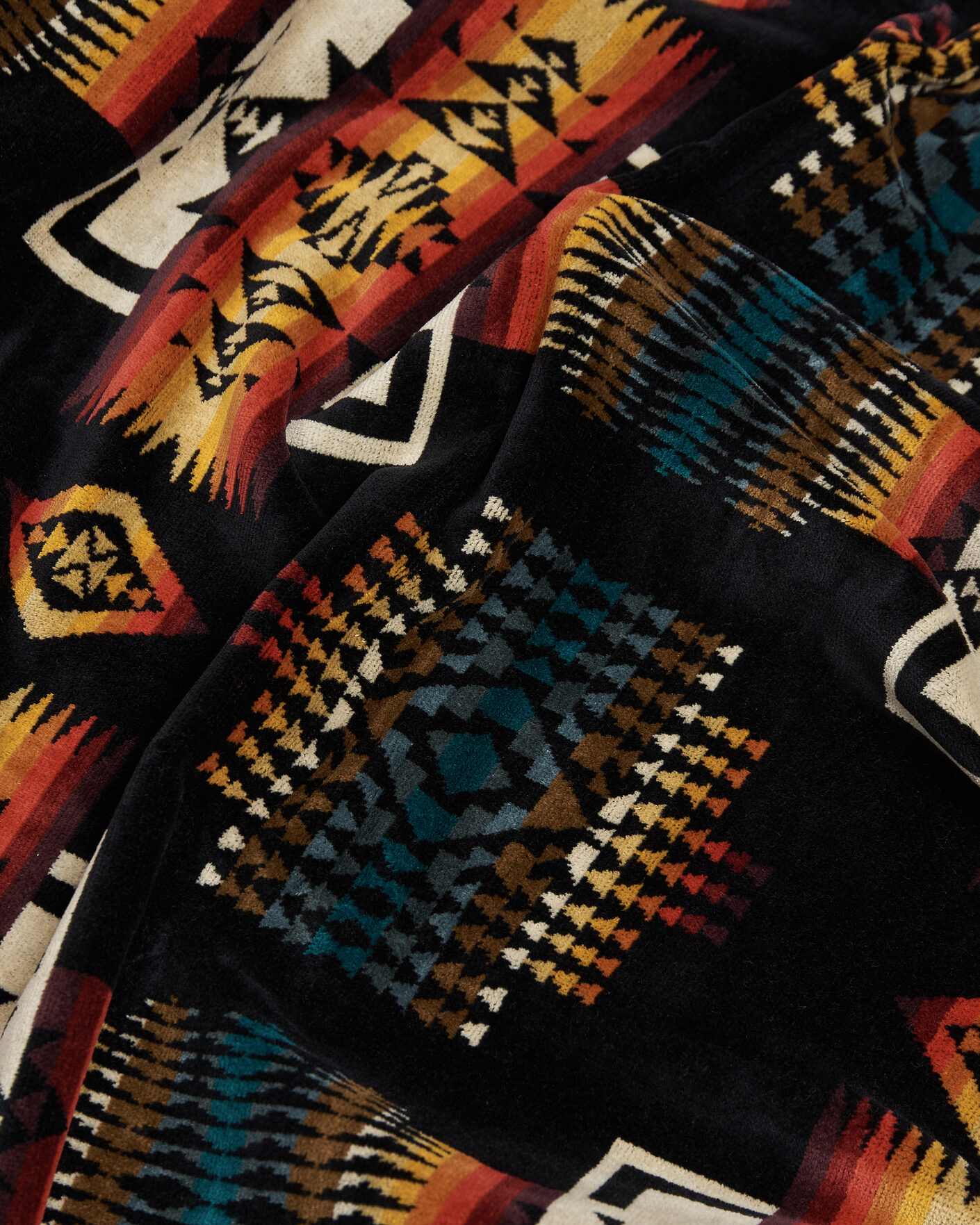 Heren | Stoffen | Pendleton | Oversized Jacquard Spa Towel Black