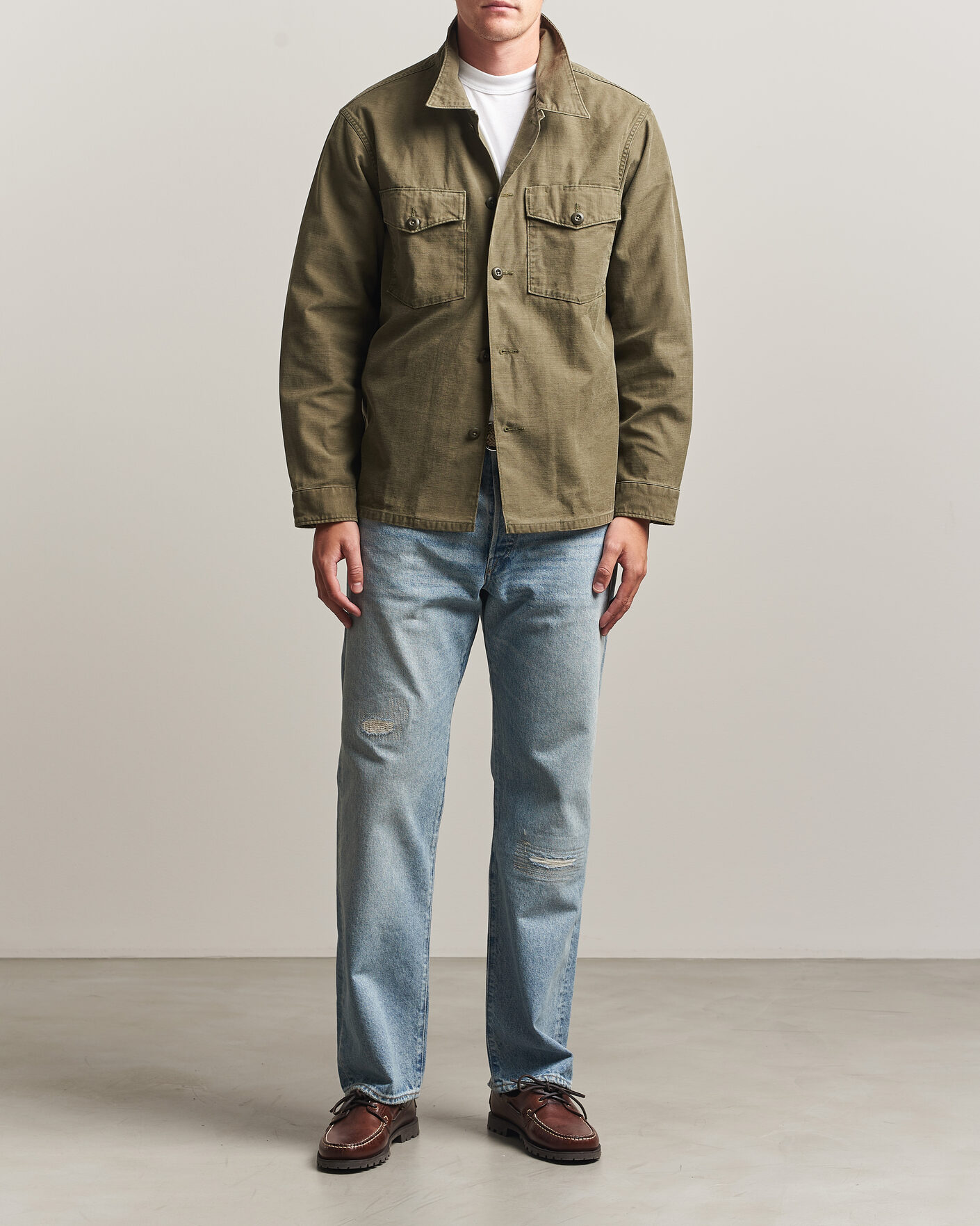 Heren | Jeans | RRL | Vintage Fit Distressed Jeans Bridgeview Wash