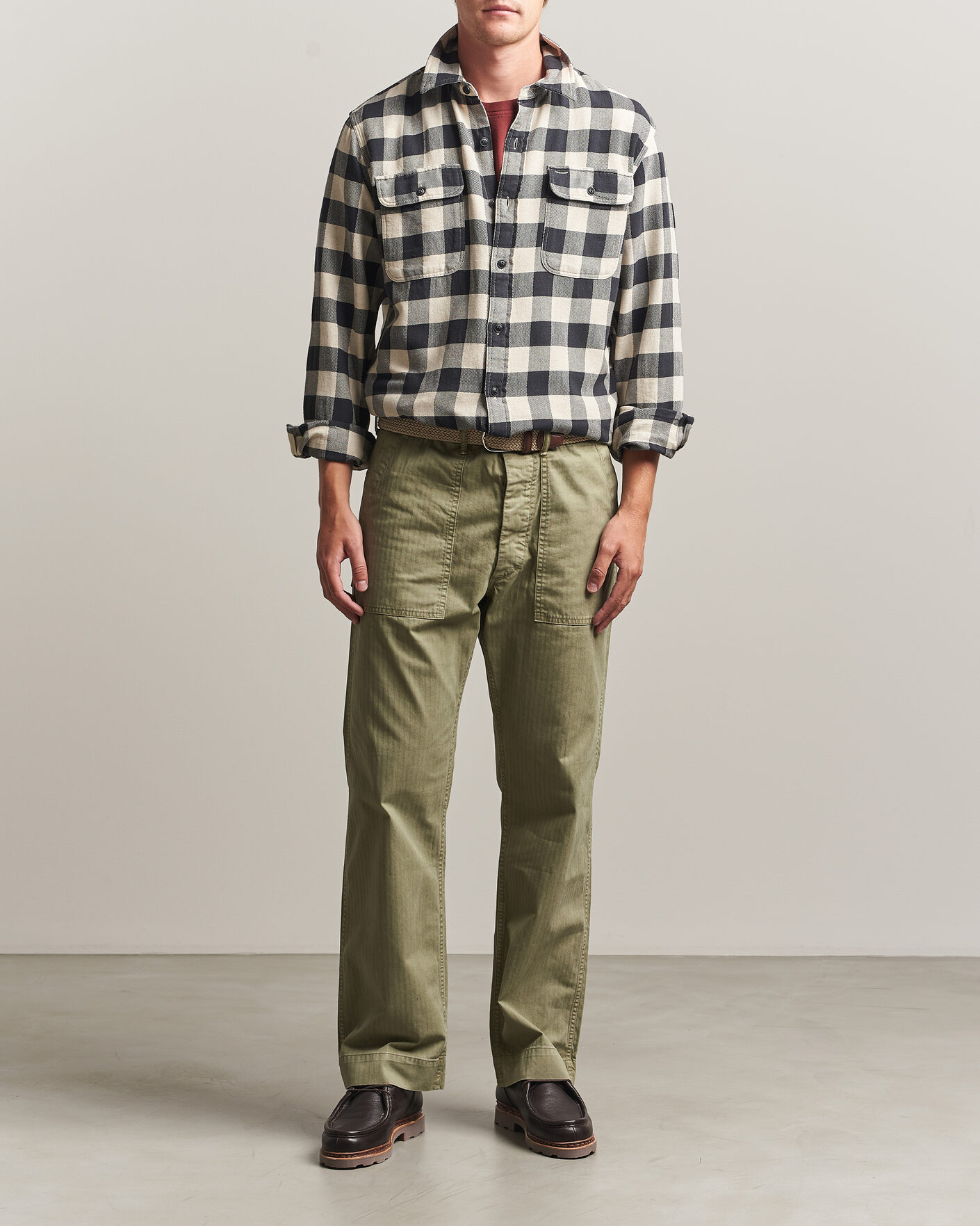 Heren | Overhemden | RRL | Matlock Plaid Shirt Black/Cream