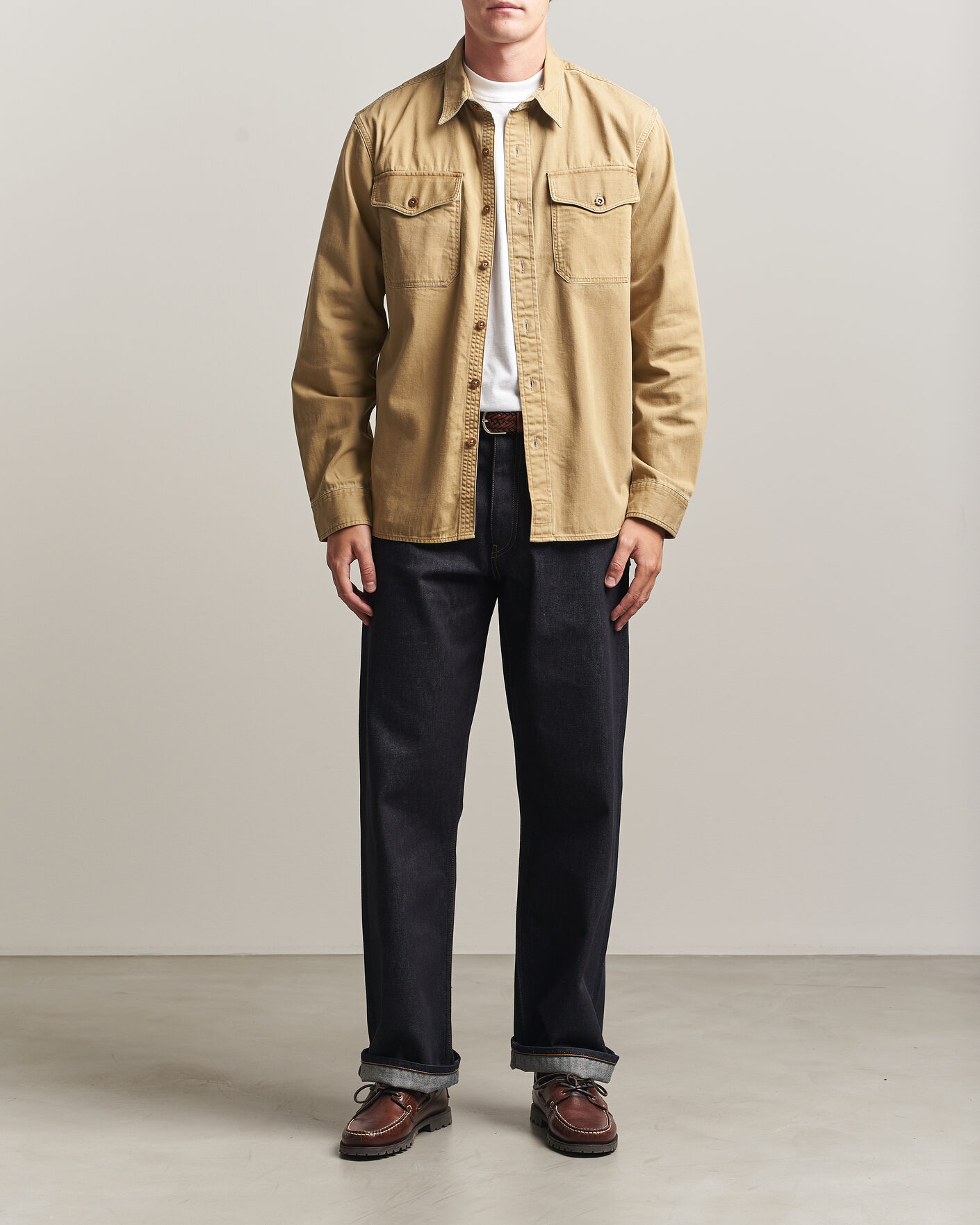 Heren | Overhemden | RRL | Officers Shirt Faded Tan