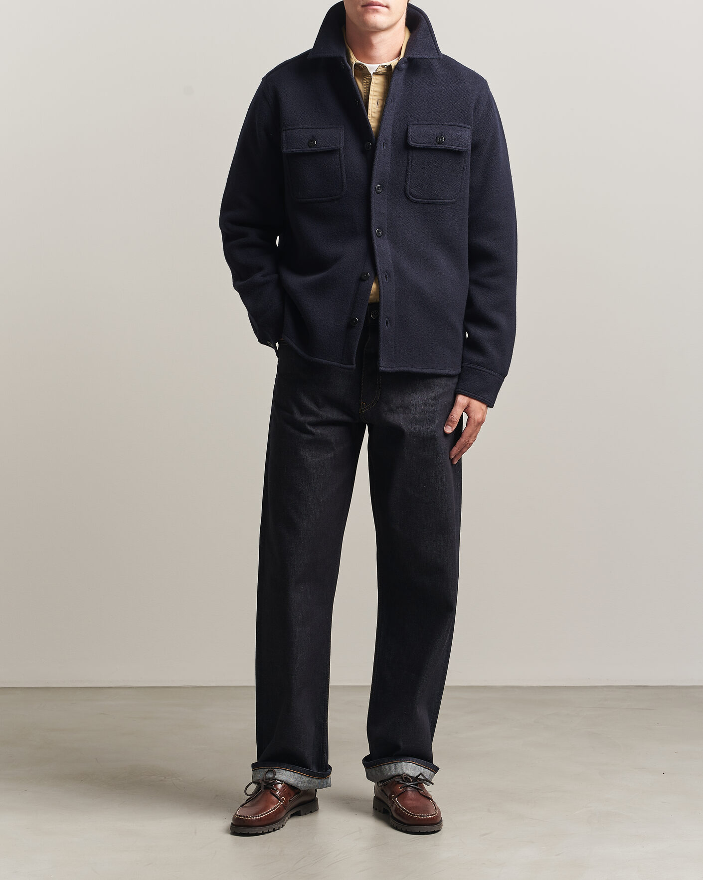 Heren | Overhemden | RRL | CPO Cardigan Shirt Navy