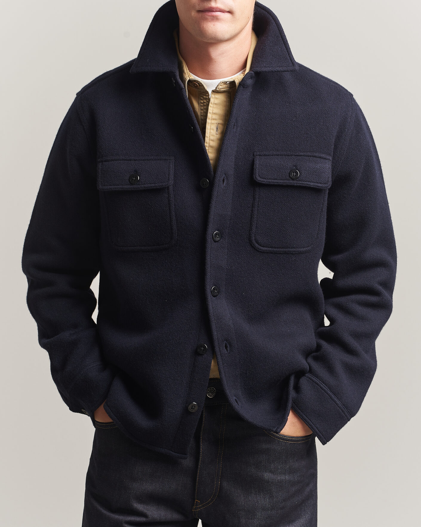 Heren | Overhemden | RRL | CPO Cardigan Shirt Navy