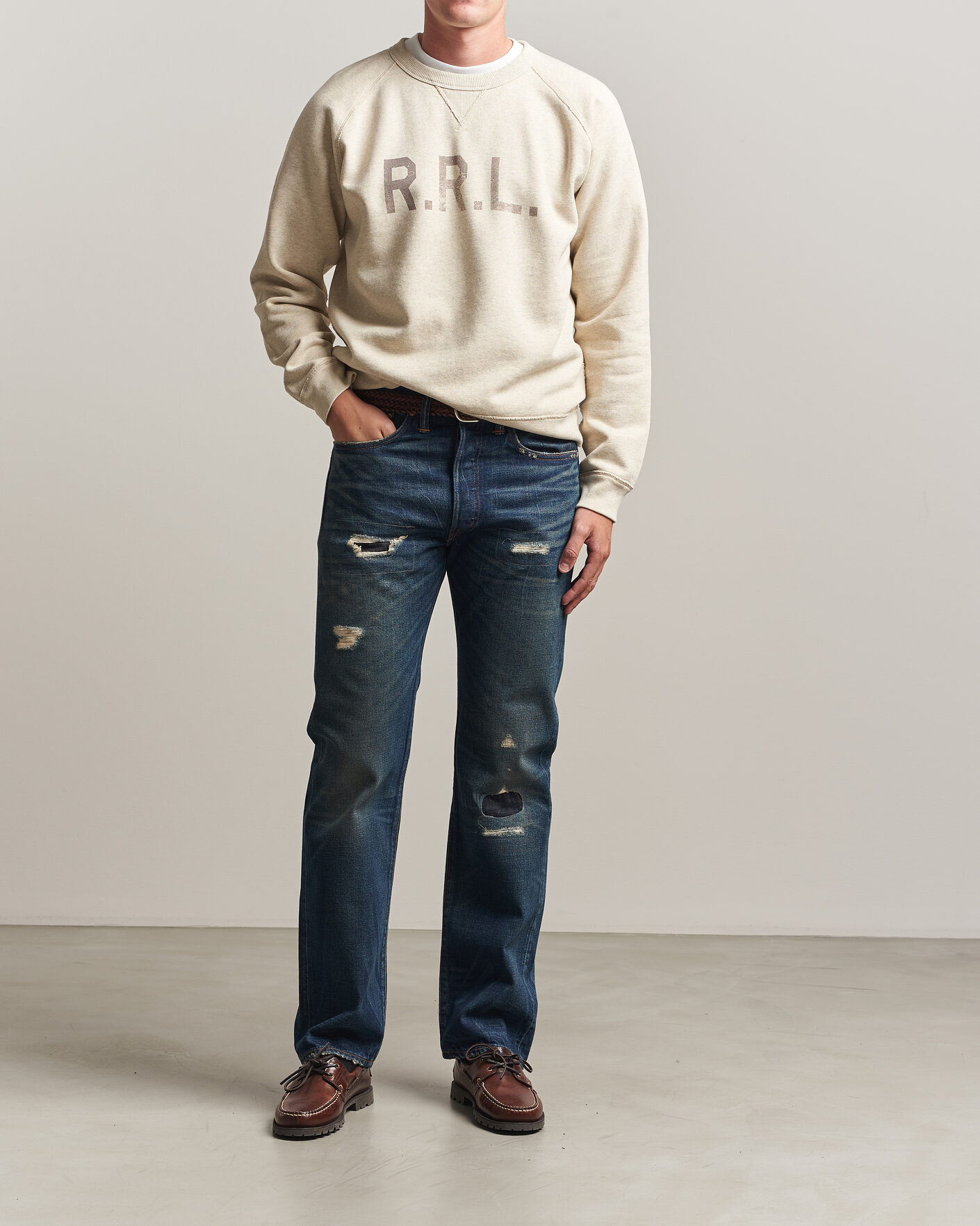 Heren | Truien | RRL | Raglan Sleeve Sweatshirt Oatmeal Heather