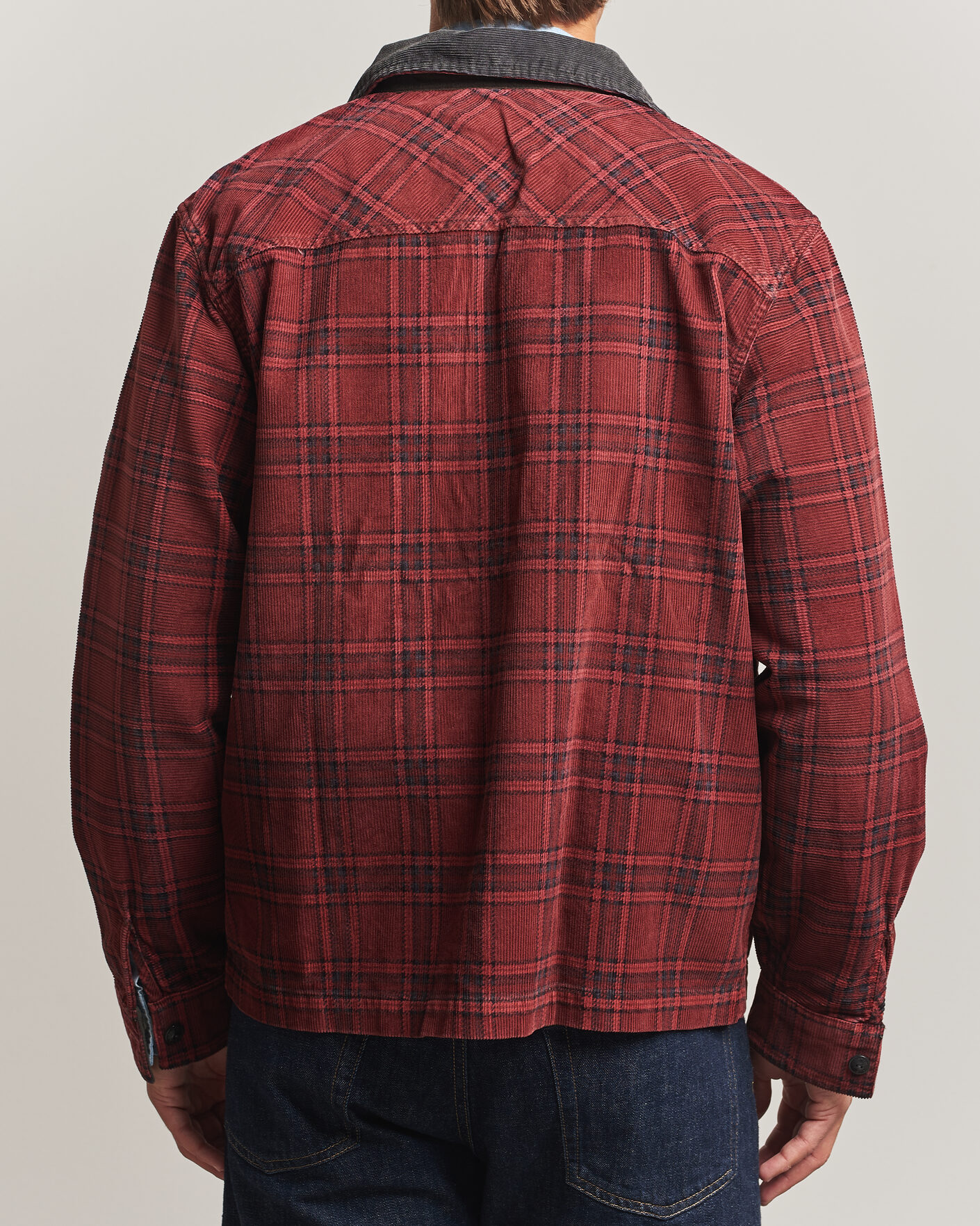 Heren | Jassen | RRL | Corduroy Zip Shirt Jacket Red/Black