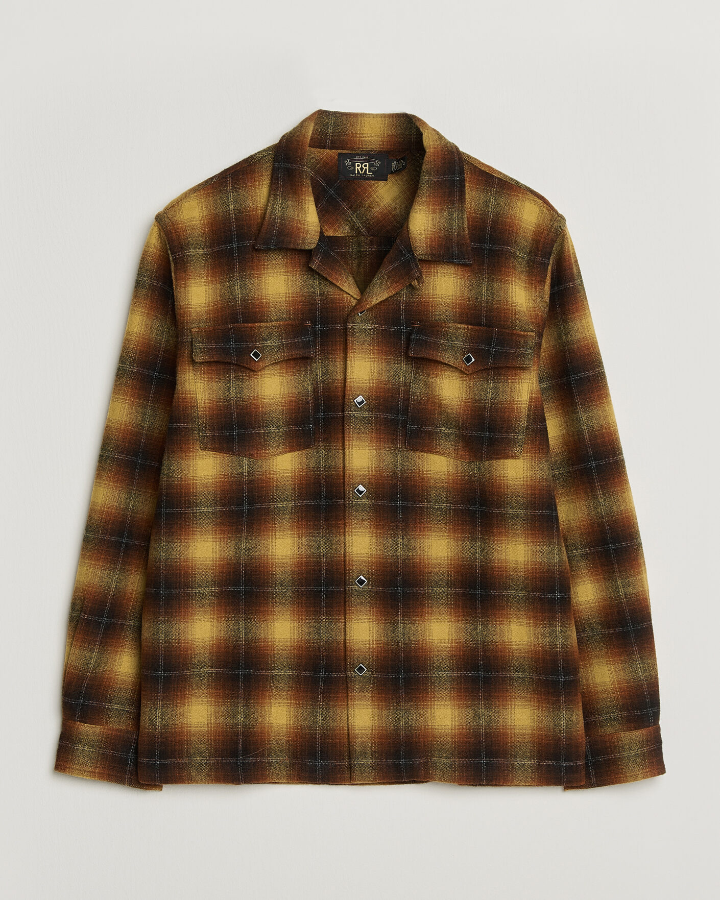 Heren | Overhemden | RRL | Jesse Plaid Camp Shirt Orange/Yellow