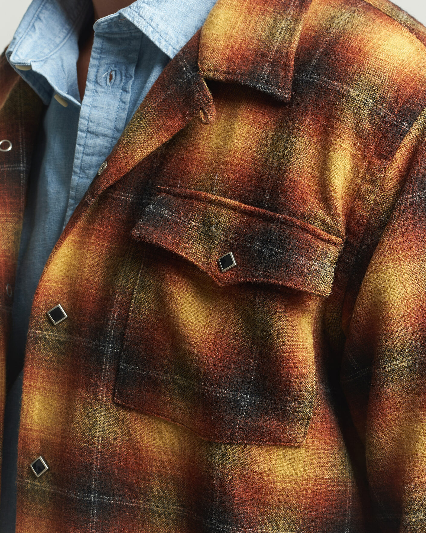 Heren | Overhemden | RRL | Jesse Plaid Camp Shirt Orange/Yellow
