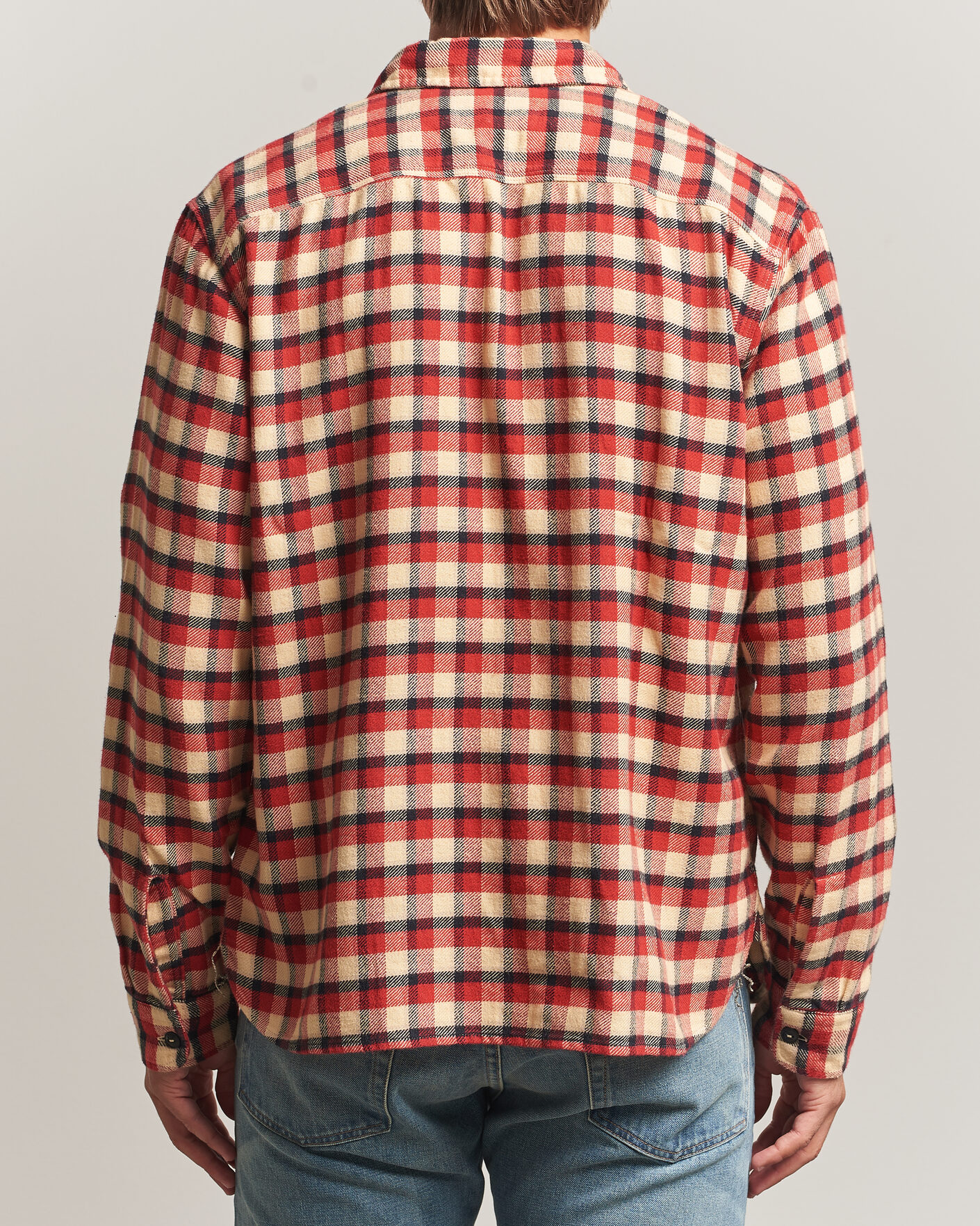 Heren | Overhemden | RRL | Plaid Flannel Shirt Red/Cream